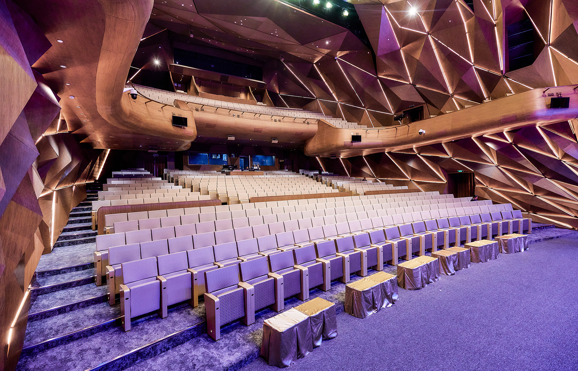 Khán phòng lớn có sức chứa 900 khách và khán phòng nhỏ 500 khách.