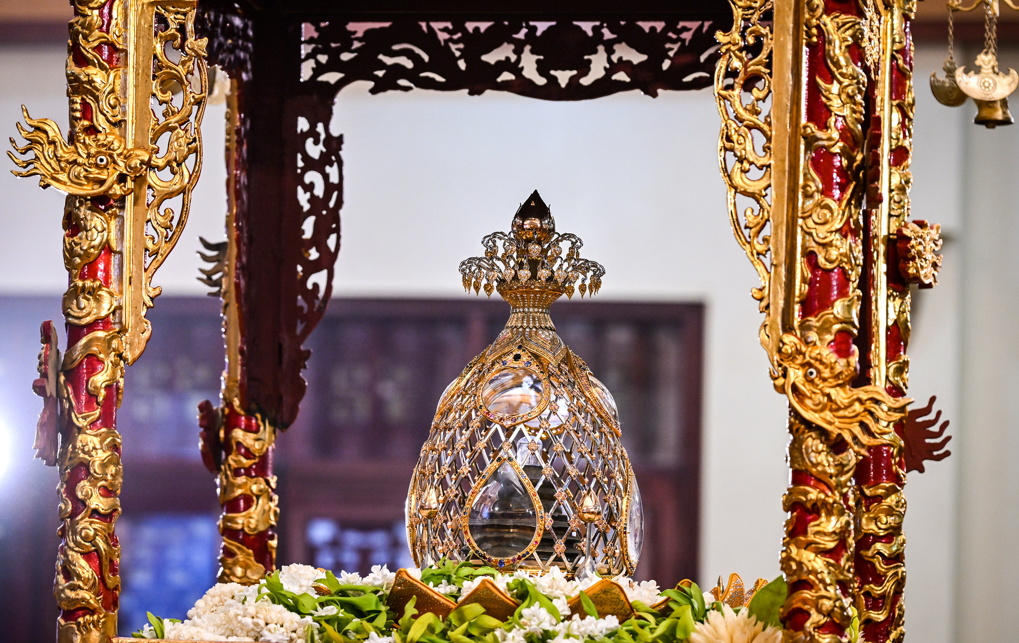 Hình ảnh cận cảnh xá lợi Phật.