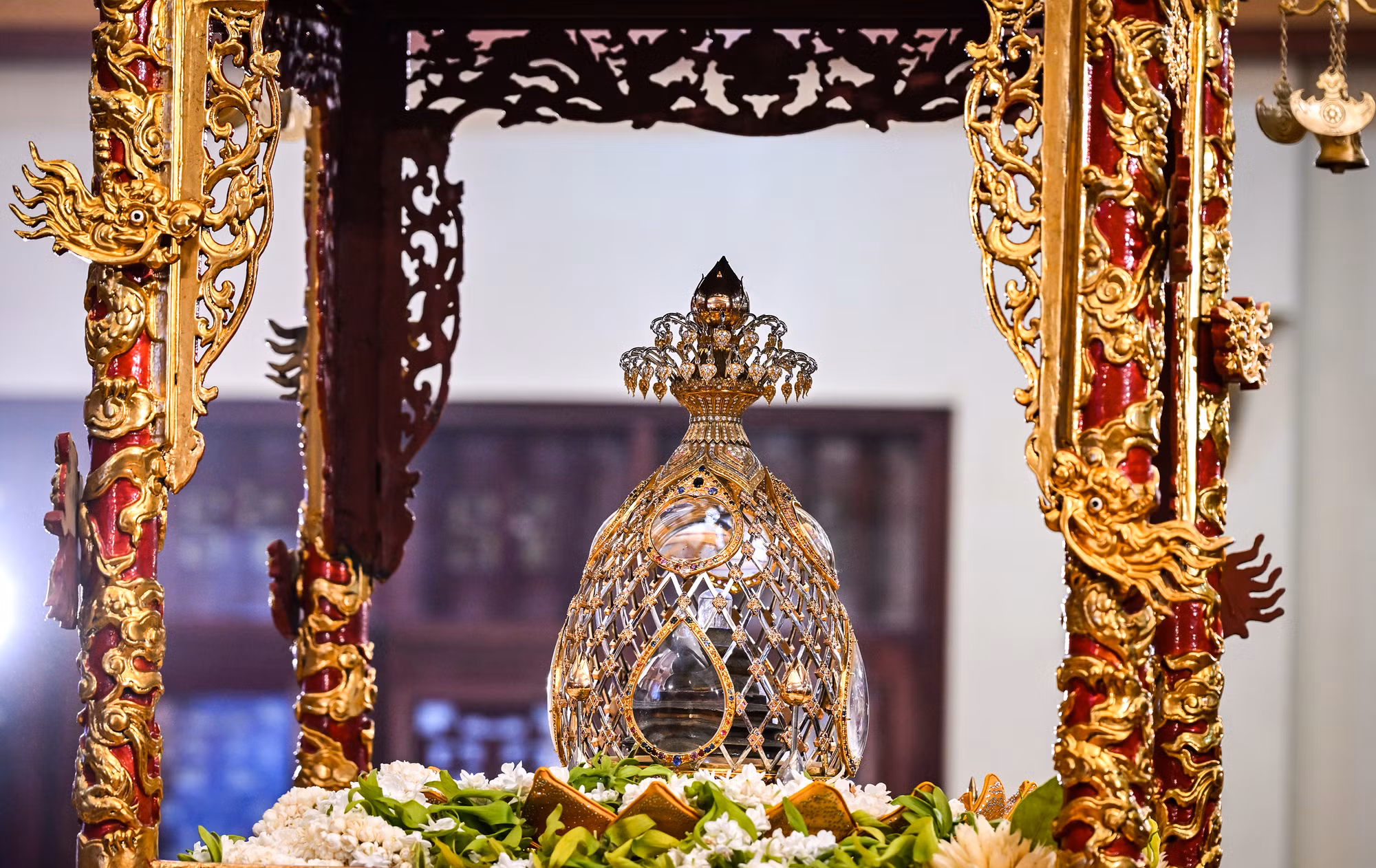 Hình ảnh cận cảnh xá lợi Phật.