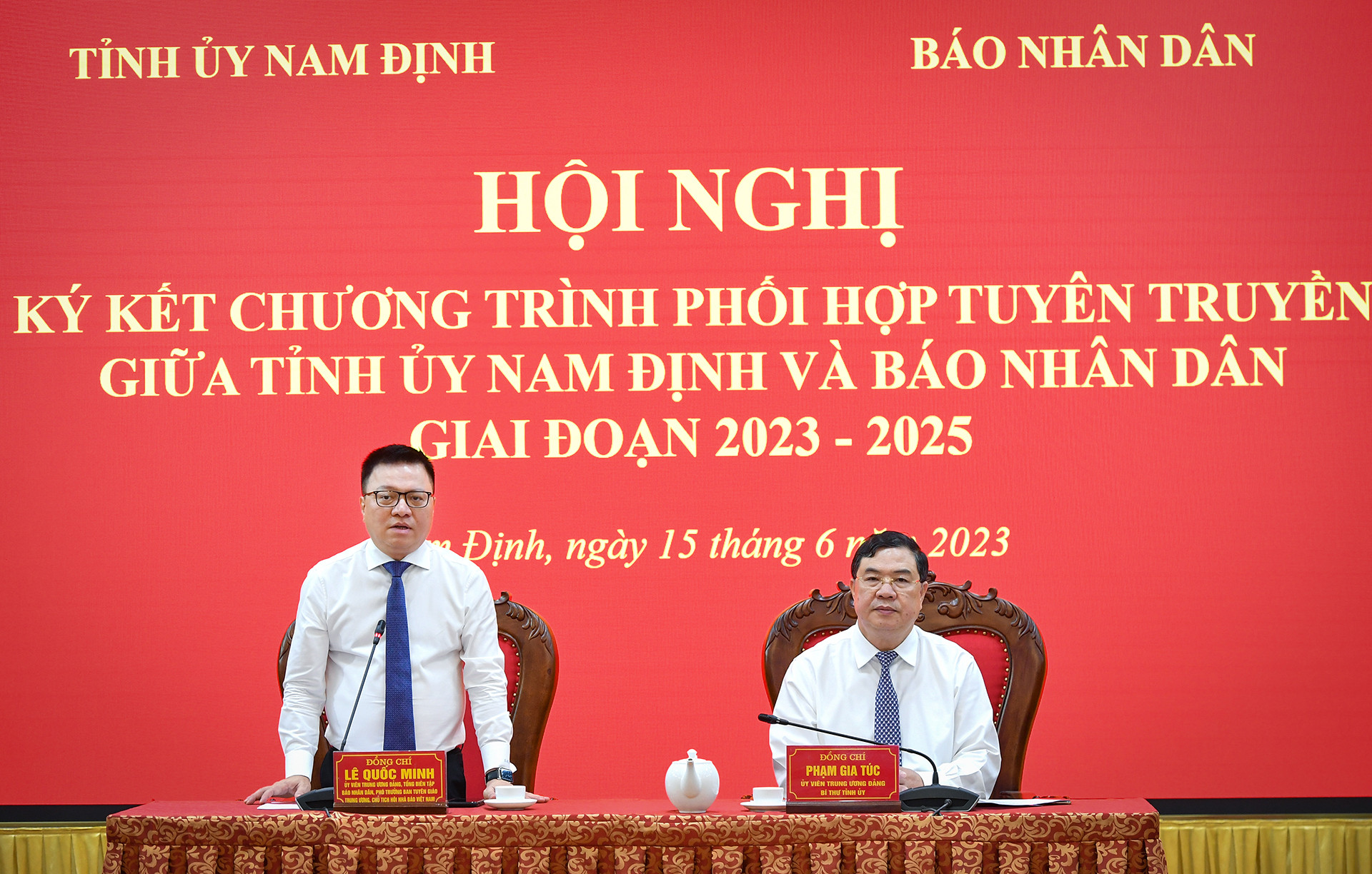 [Ảnh] Báo Nhân Dân và tỉnh Nam Định ký kết Chương trình phối hợp tuyên truyền giai đoạn 2023-2025