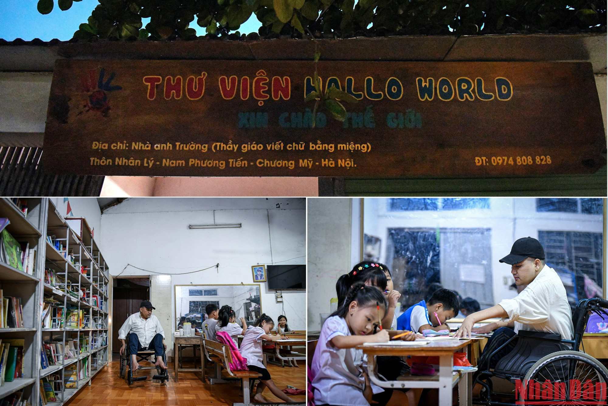 Cứ đến 6 giờ tối mỗi khi tan học về các em nhỏ trong thôn lại được bố mẹ đưa đến lớp của thầy Trường kèm chữ viết và tập đọc. (Ảnh: THÀNH ĐẠT)