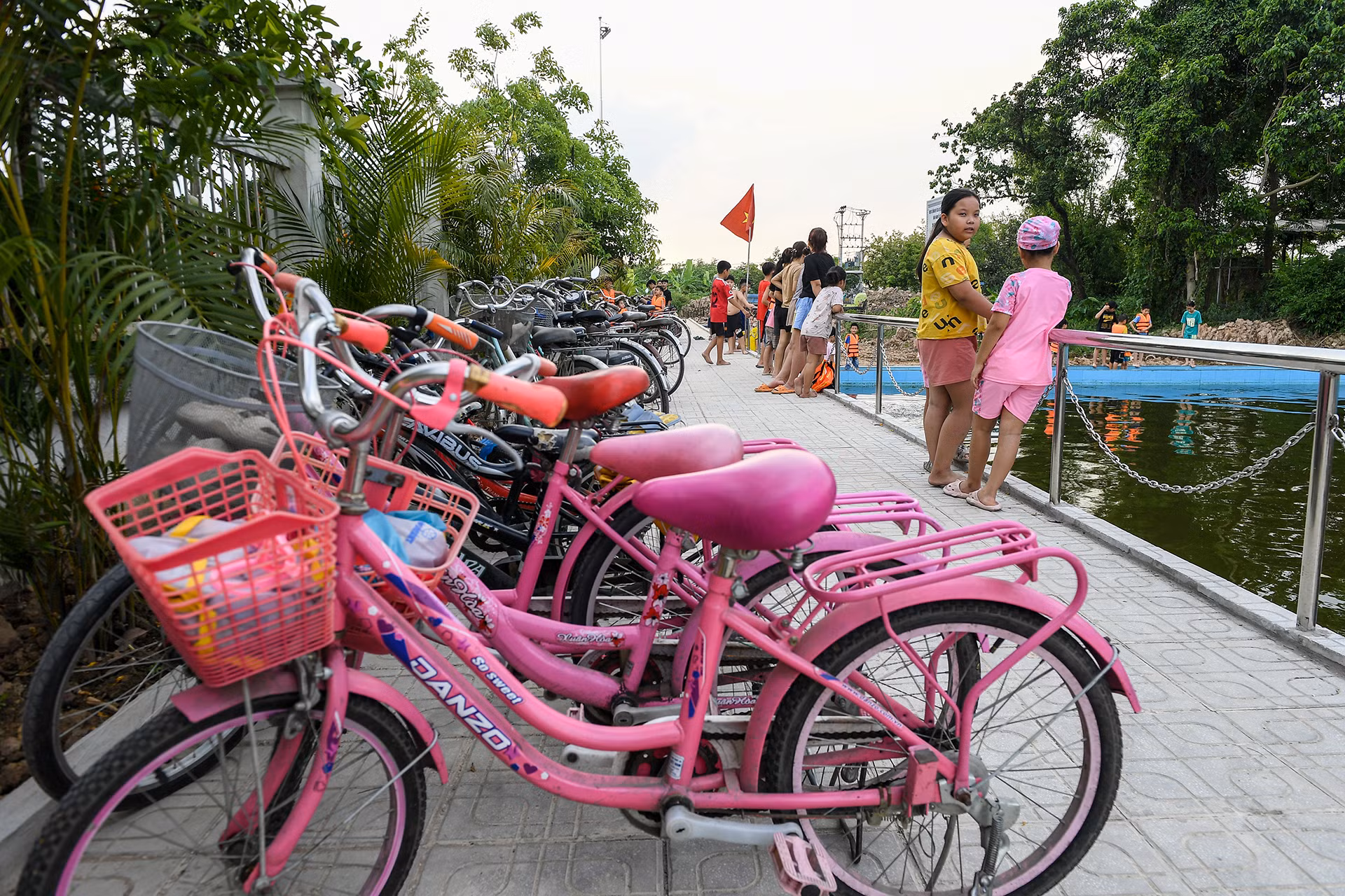 [Ảnh] Biến ao làng thành bể bơi miễn phí cho trẻ ảnh 3