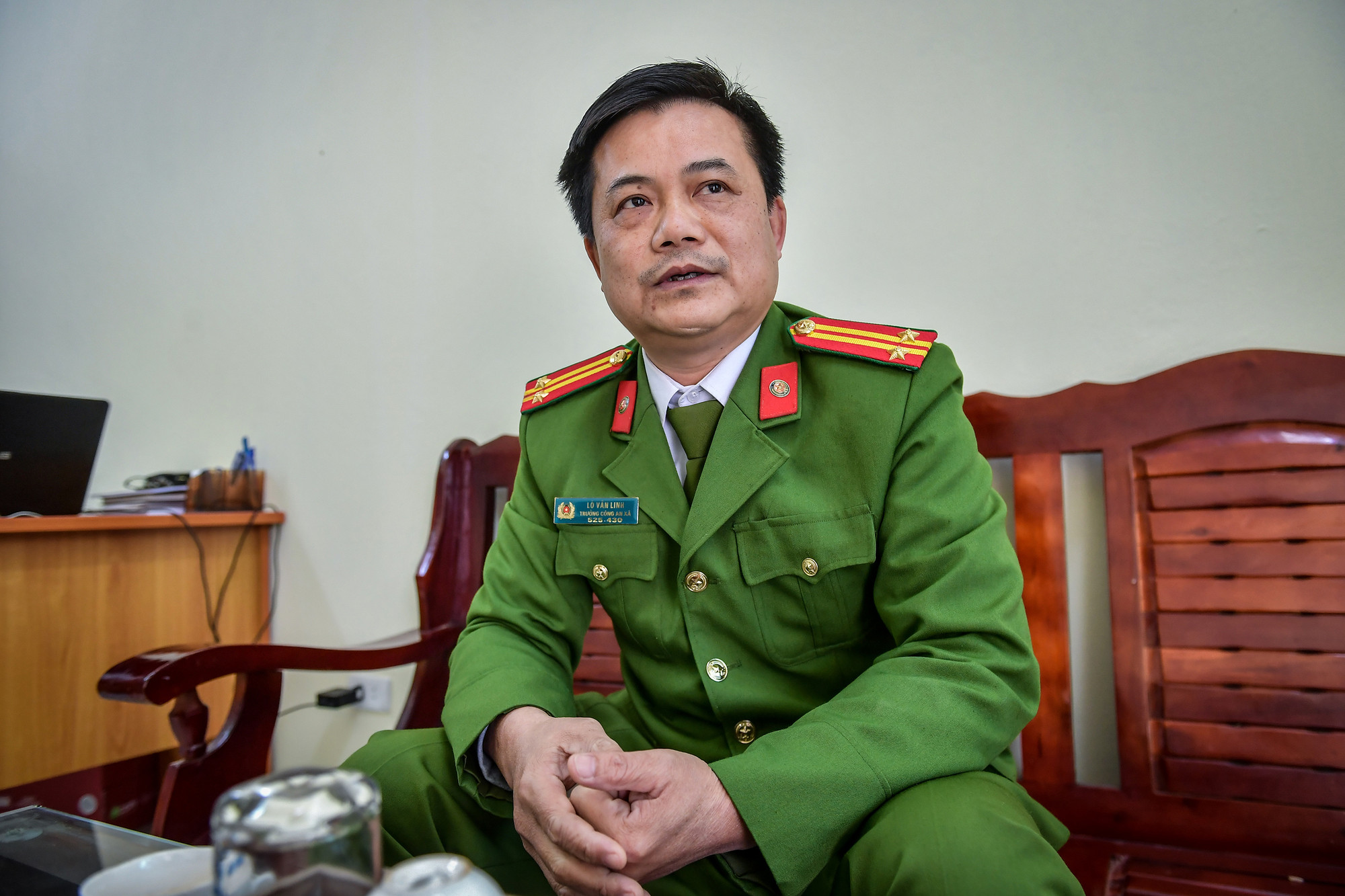 Trung tá Lò Văn Linh, Trưởng Công an xã Mường Nhé, tỉnh Điện Biên.