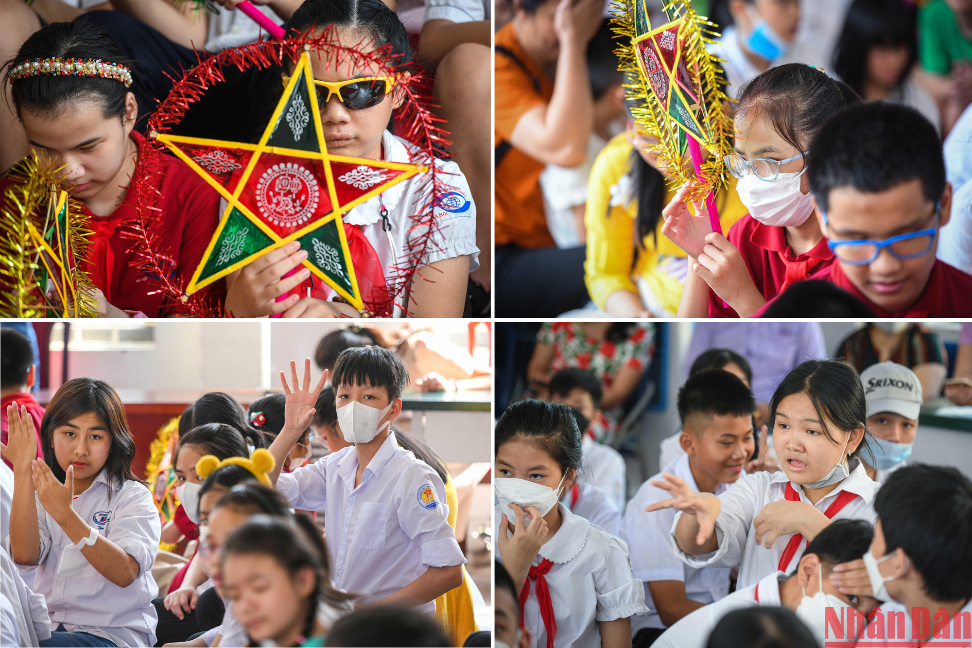 Những cái chạm tay của các em vào chiếc đèn ông sao hay những cử chỉ thuật ngữ để cảm nhận rõ nét hơn về ngày Tết Trung thu.