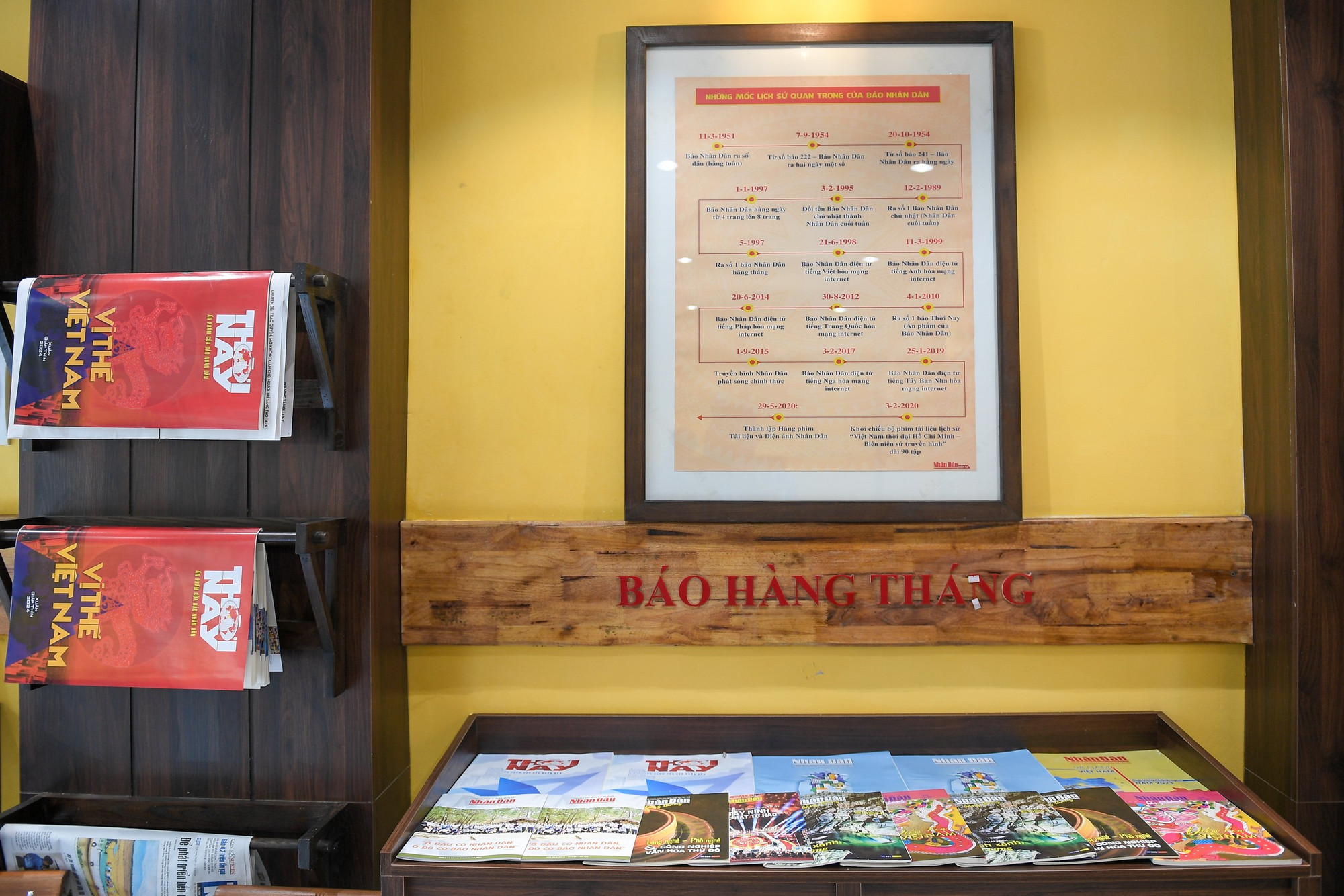 Không gian gian trưng bày tại cổng Báo Nhân Dân gồm các ấn phẩm đặc biệt, các tư liệu quan trọng của Báo Nhân Dân, nơi đây sẽ mở cửa tự do, miễn phí cho người dân và độc giả đến xem và trải nghiệm.