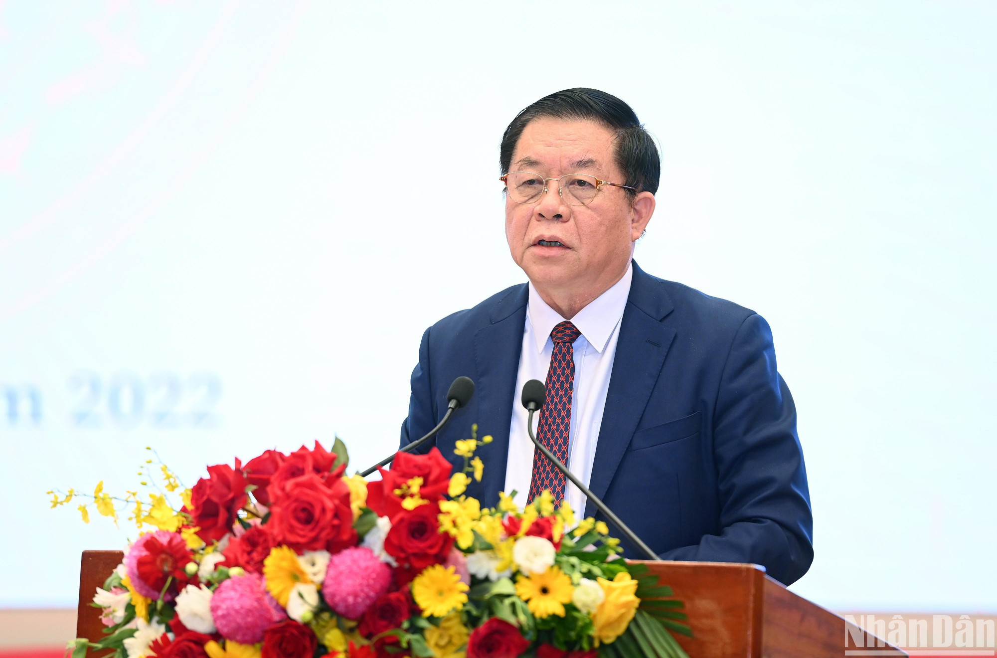 Đồng chí Nguyễn Trọng Nghĩa, Bí thư Trung ương Đảng, Trưởng Ban Tuyên giáo Trung ương phát biểu kết luận chỉ đạo.