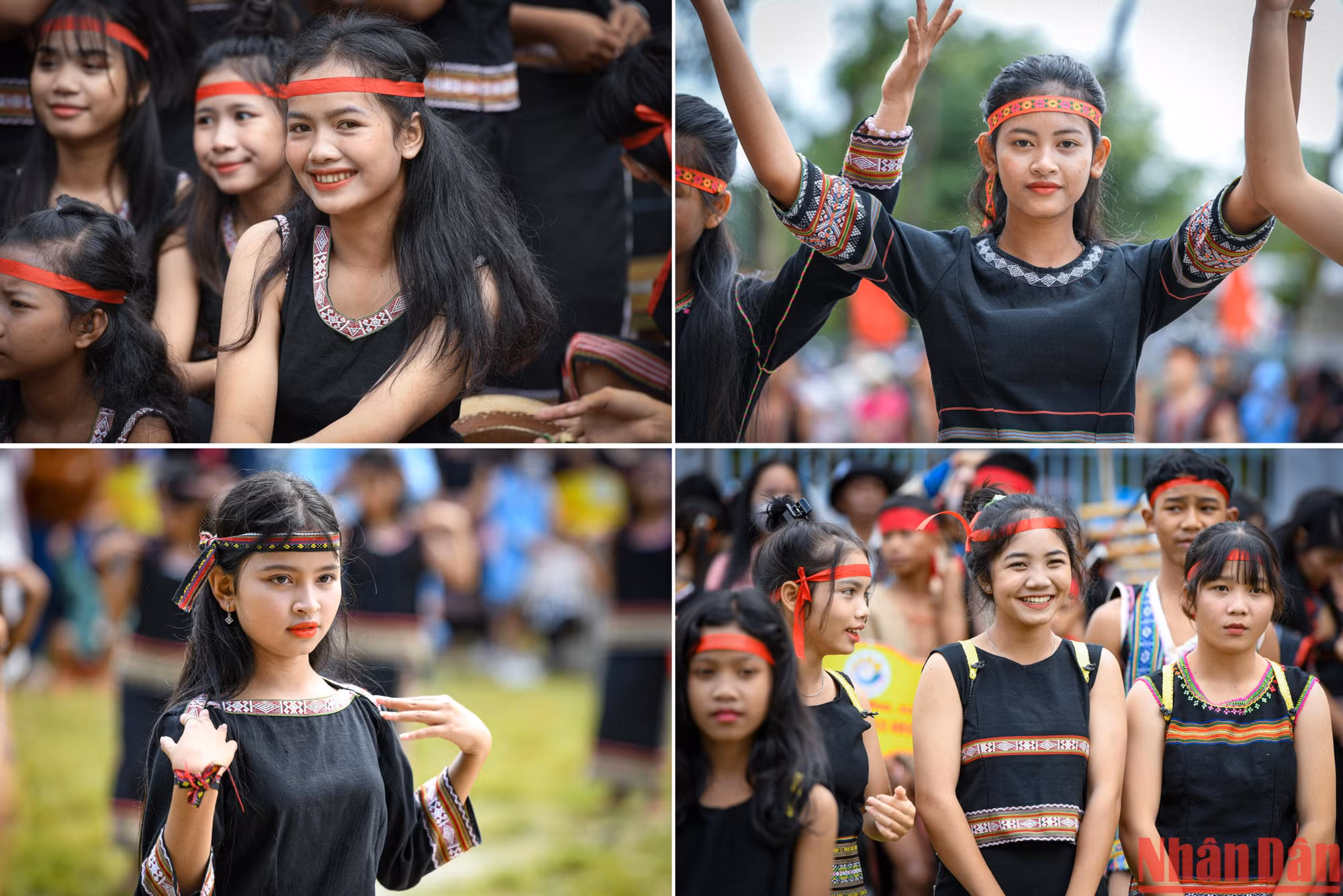 Vẻ đẹp sơn nữ Tây Nguyên của các em nữ sinh tham gia liên hoan Cồng chiêng năm nay.