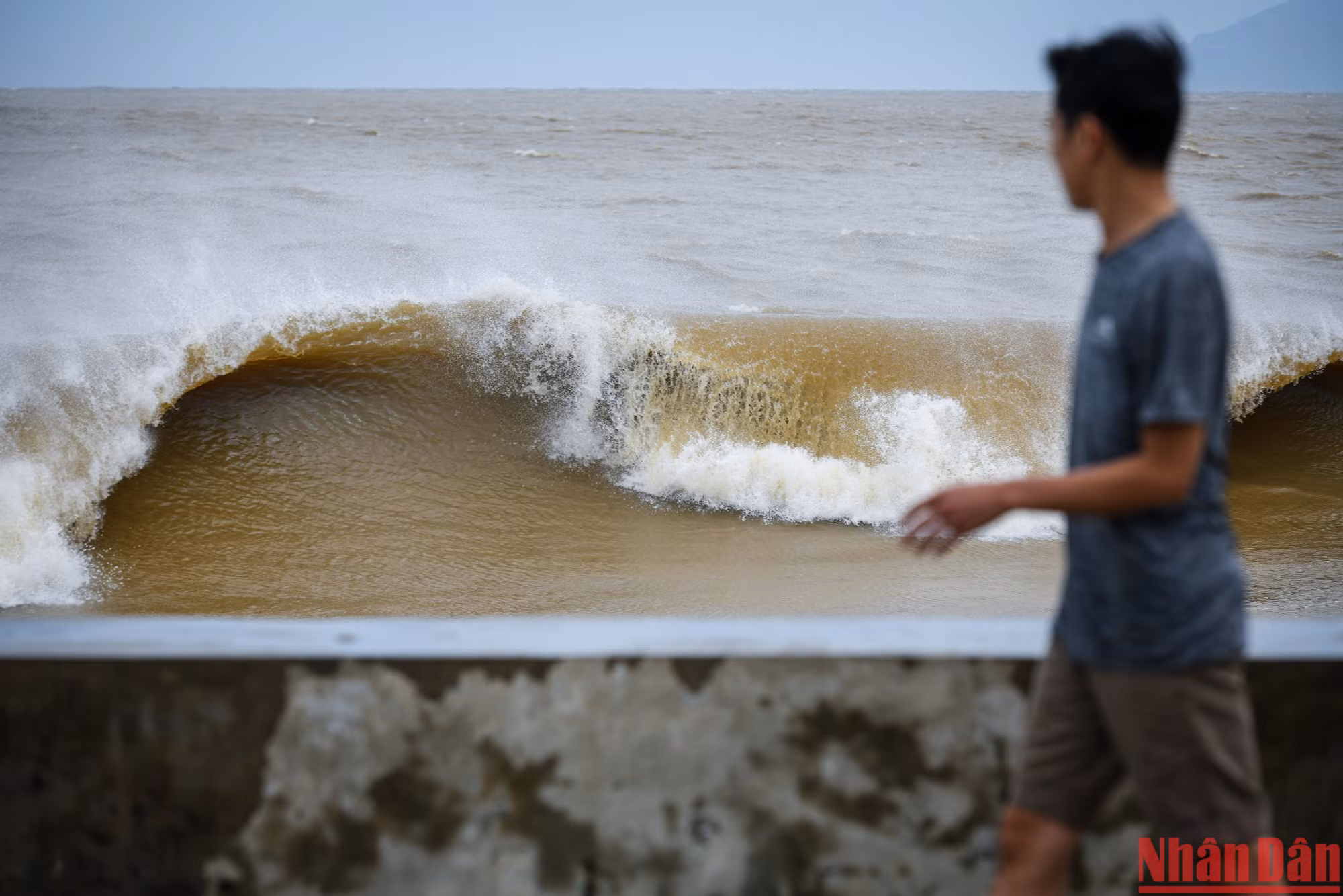 Nhiều người còn tò mò ra xem biển động thế nào sau khi bão đi qua.