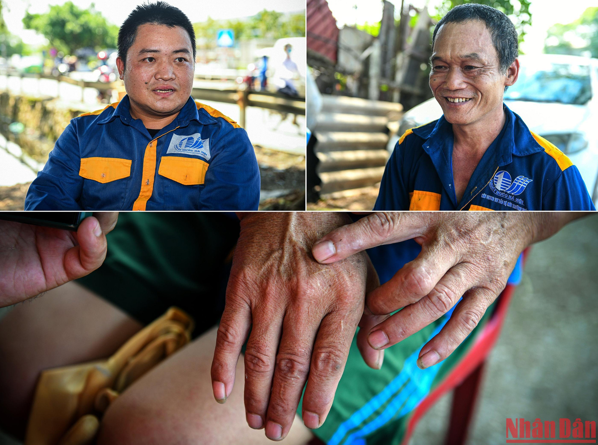 Dù vất vả, nhưng những người thợ cống ngầm vẫn luôn nở nụ cười. Sau nhiều năm tháng "ăn ở" với cống, dấu vết còn lại là những vết sứt sẹo đã chai sần trên đôi bàn tay thô ráp của họ.