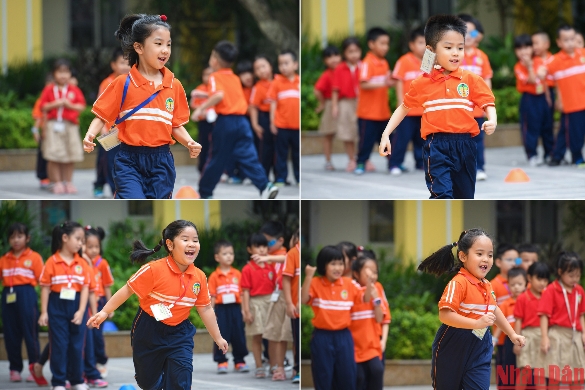 Nụ cười trẻ thơ của các con khi được chạy nhảy thoải mái.