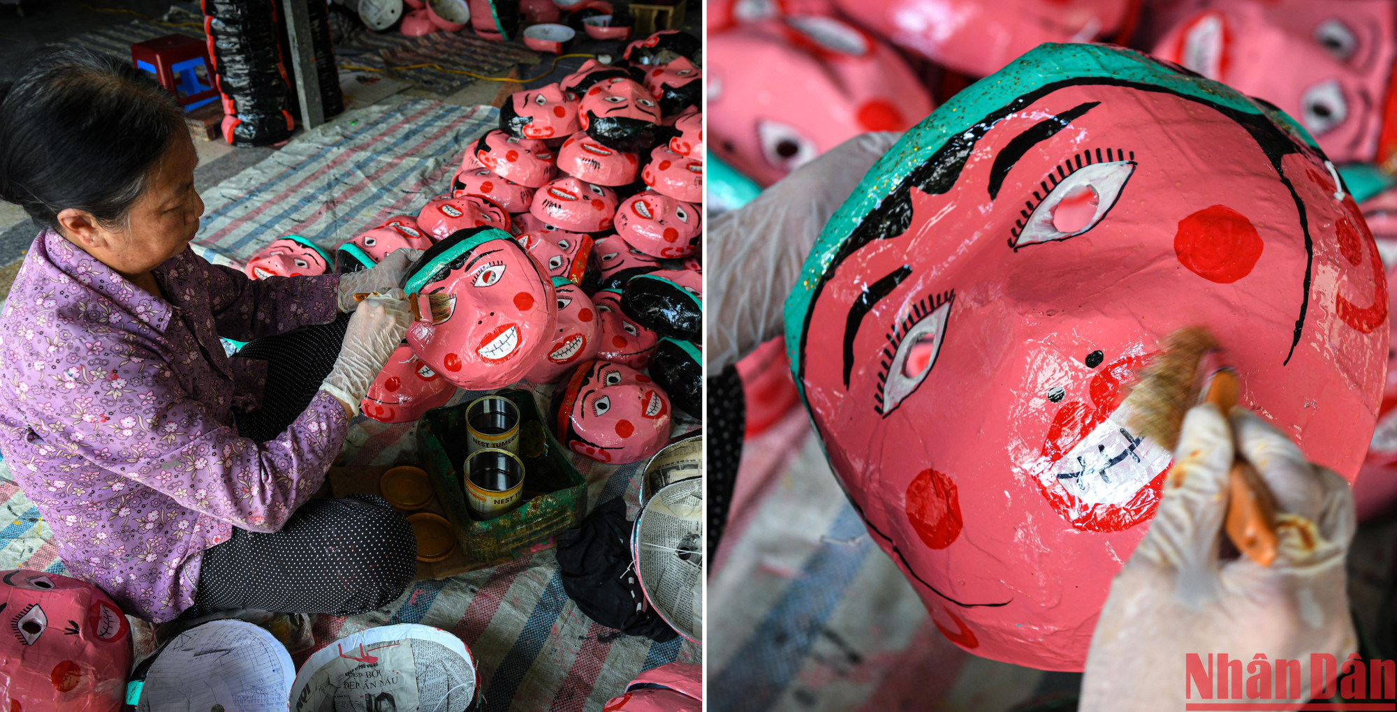 Sau khi hoàn thiện, vợ ông Đông sẽ chịu trách nhiệm sơn và quét nước bóng cho đều, mịn và bắt mắt hơn.