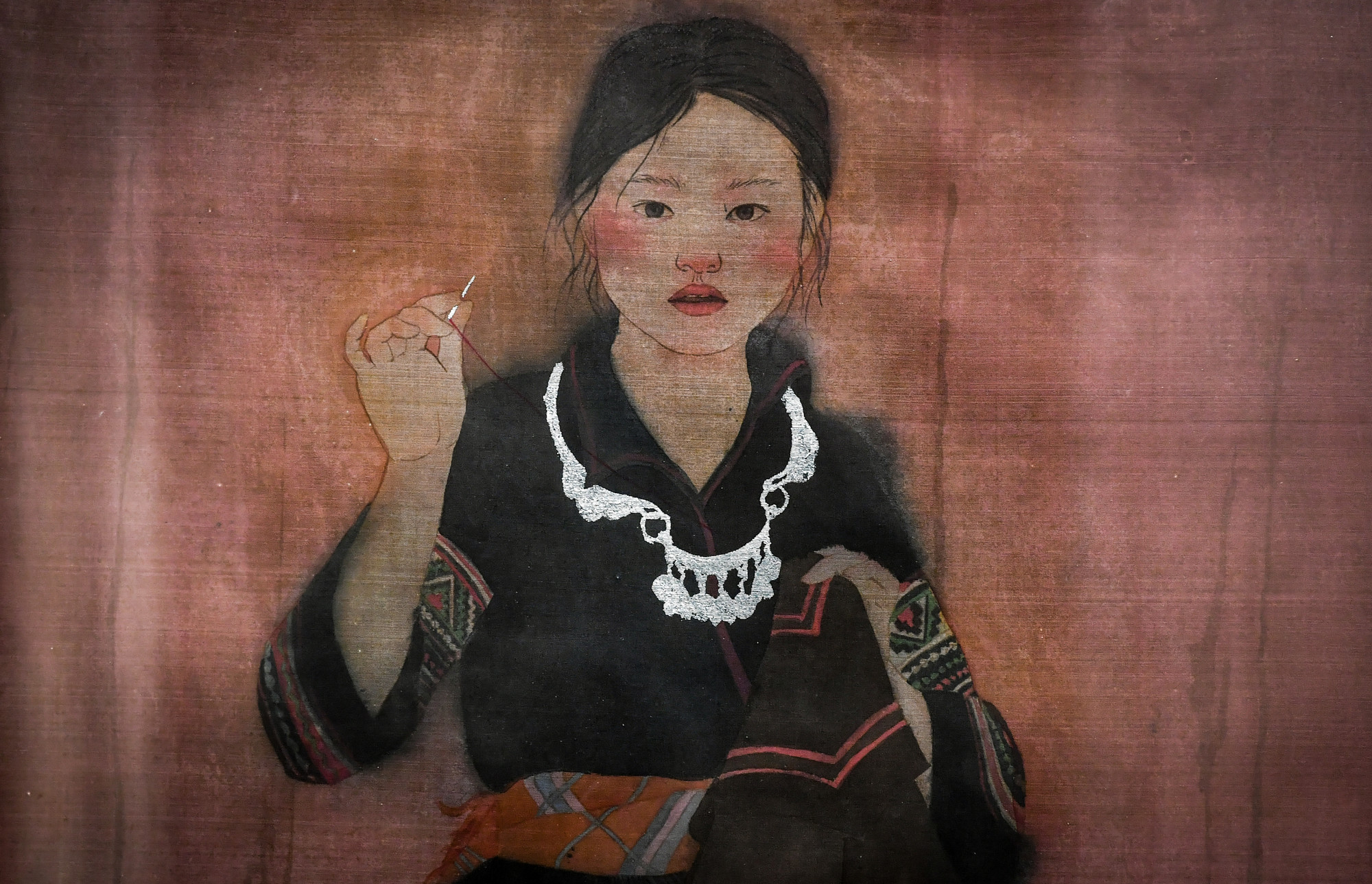 Tác phẩm "Thêu váy mùa xuân" của tác giả trẻ Dương Đức Thịnh, đoạt giải Khuyến khích.