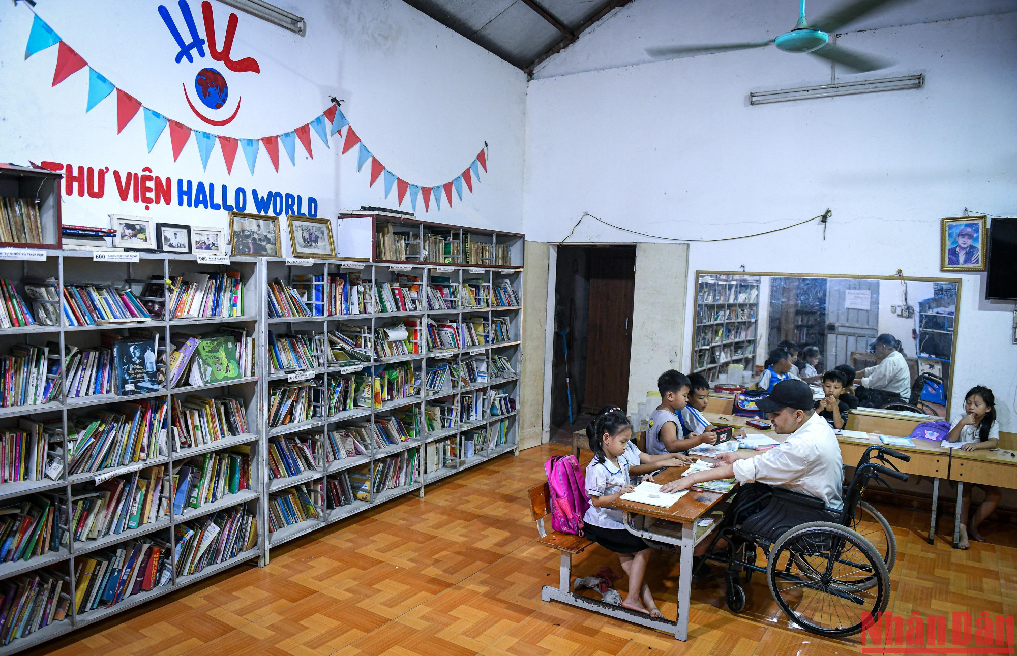 Quang cảnh lớp học của anh Trường tại thôn Nhân Lý. (Ảnh: THÀNH ĐẠT)