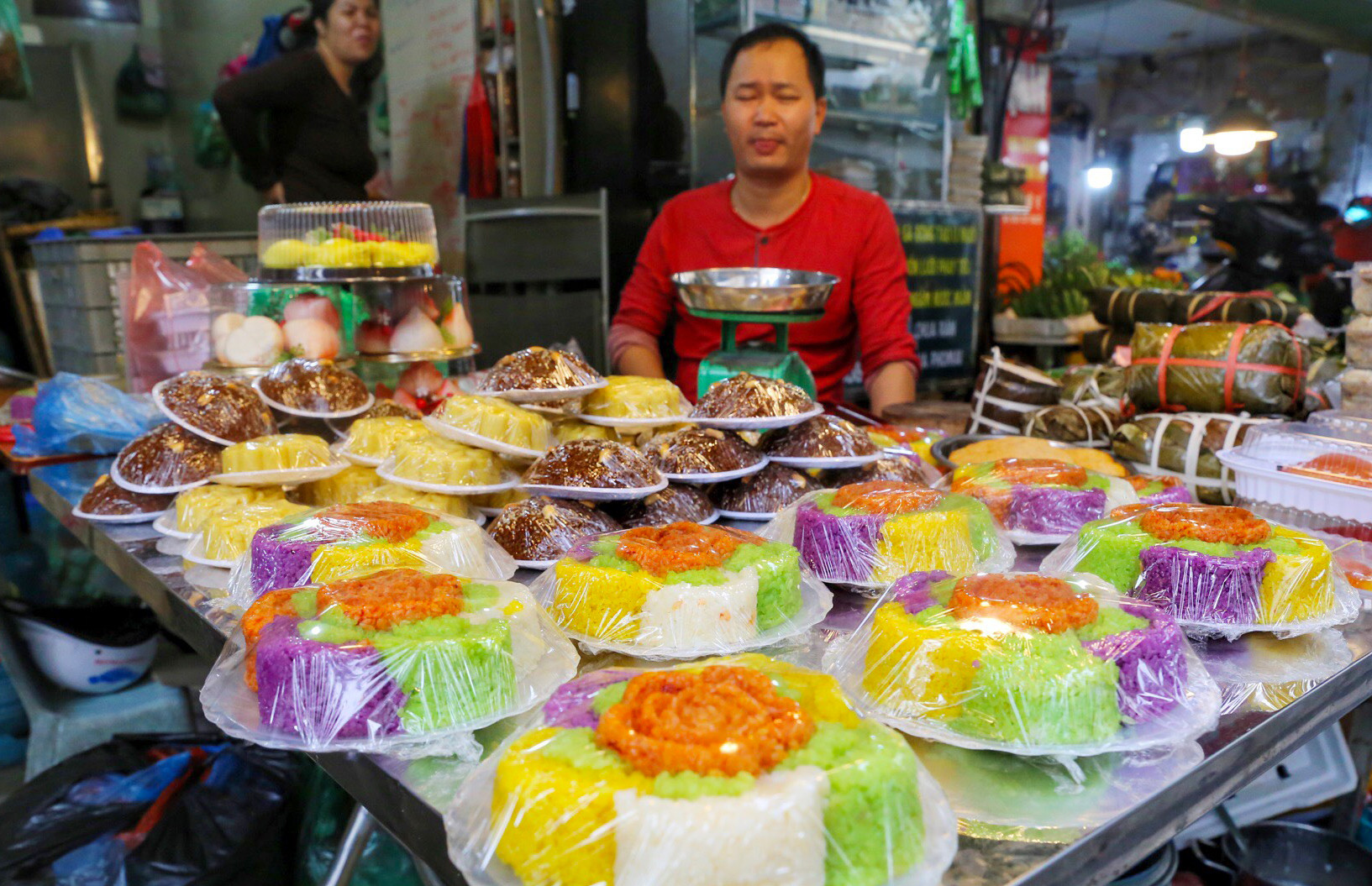 Các mặt hàng xôi cúng phong phú, đa dạng.