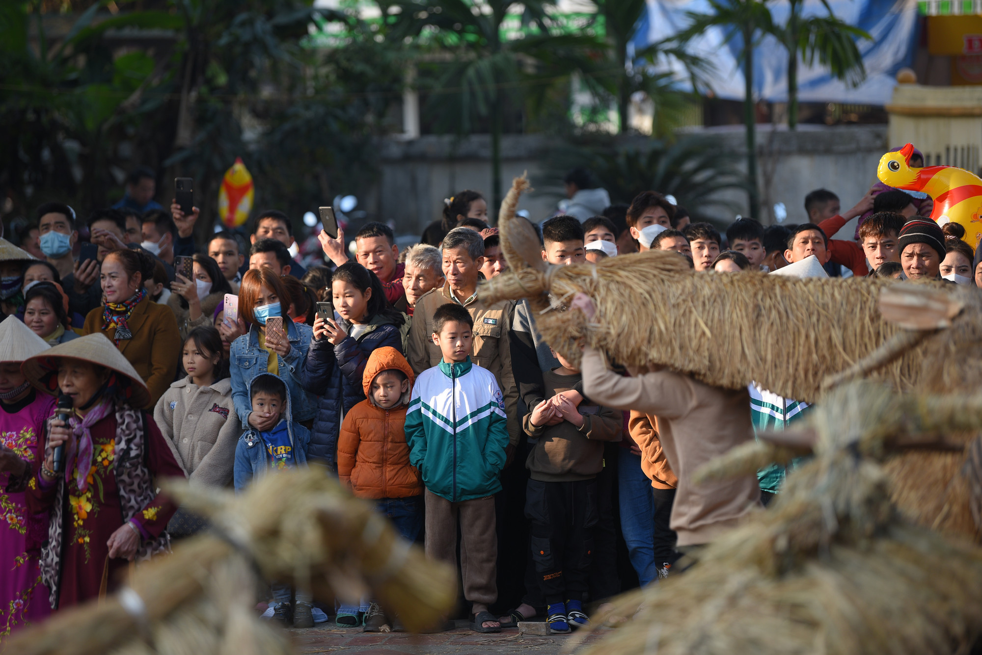 Rất đông người dân và du khách thập phương đến xem lễ hội.