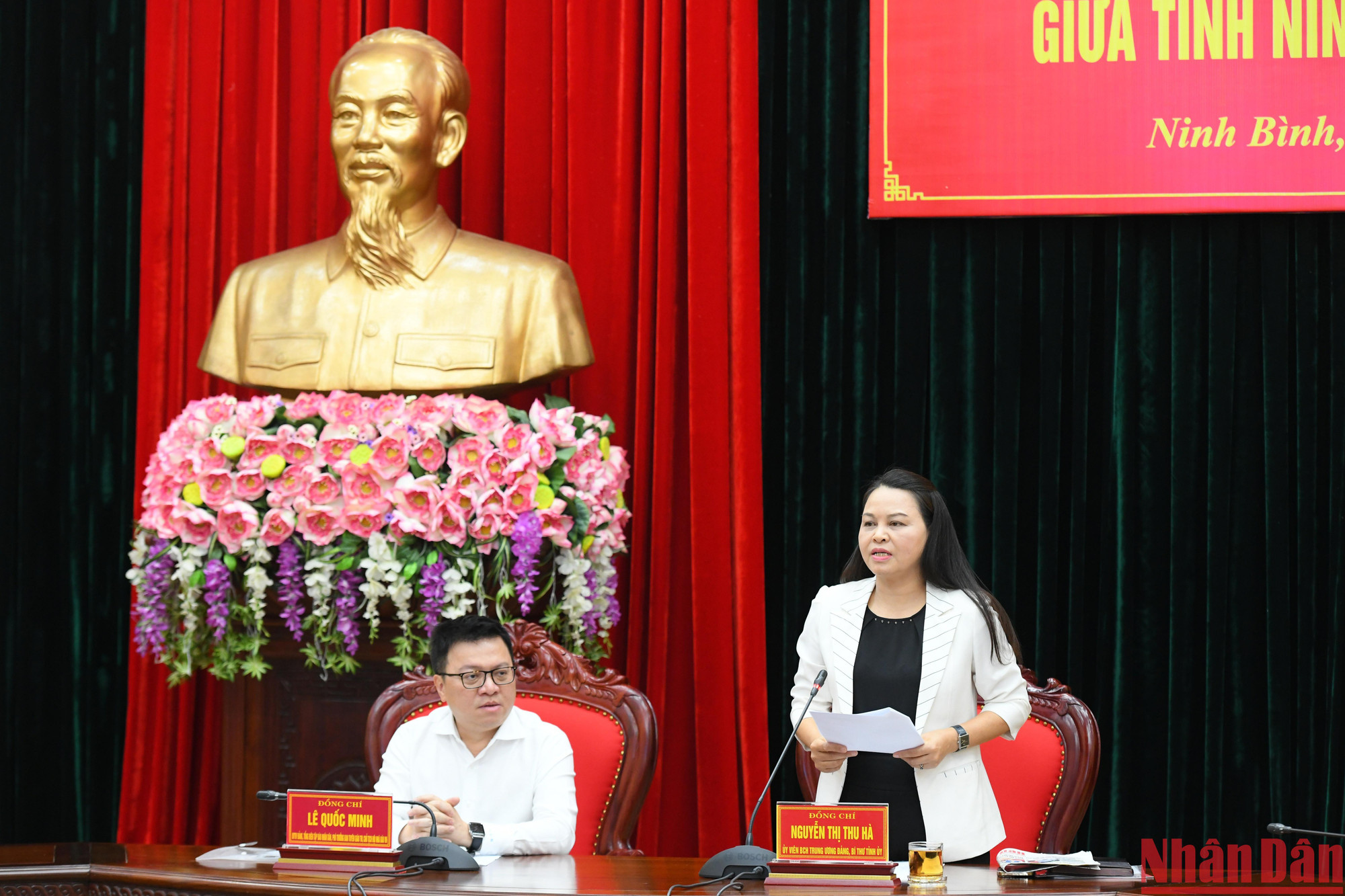 Đồng chí Bí thư Tỉnh ủy Nguyễn Thị Thu Hà phát biểu kết luận hội nghị.