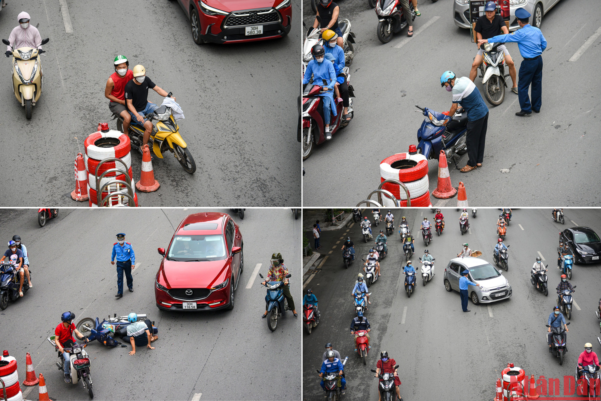 Trong sáng ngày hôm nay, nhiều vụ va chạm khi tham gia giao thông đã xảy ra tại đầu các điểm lắp dải phân cách.