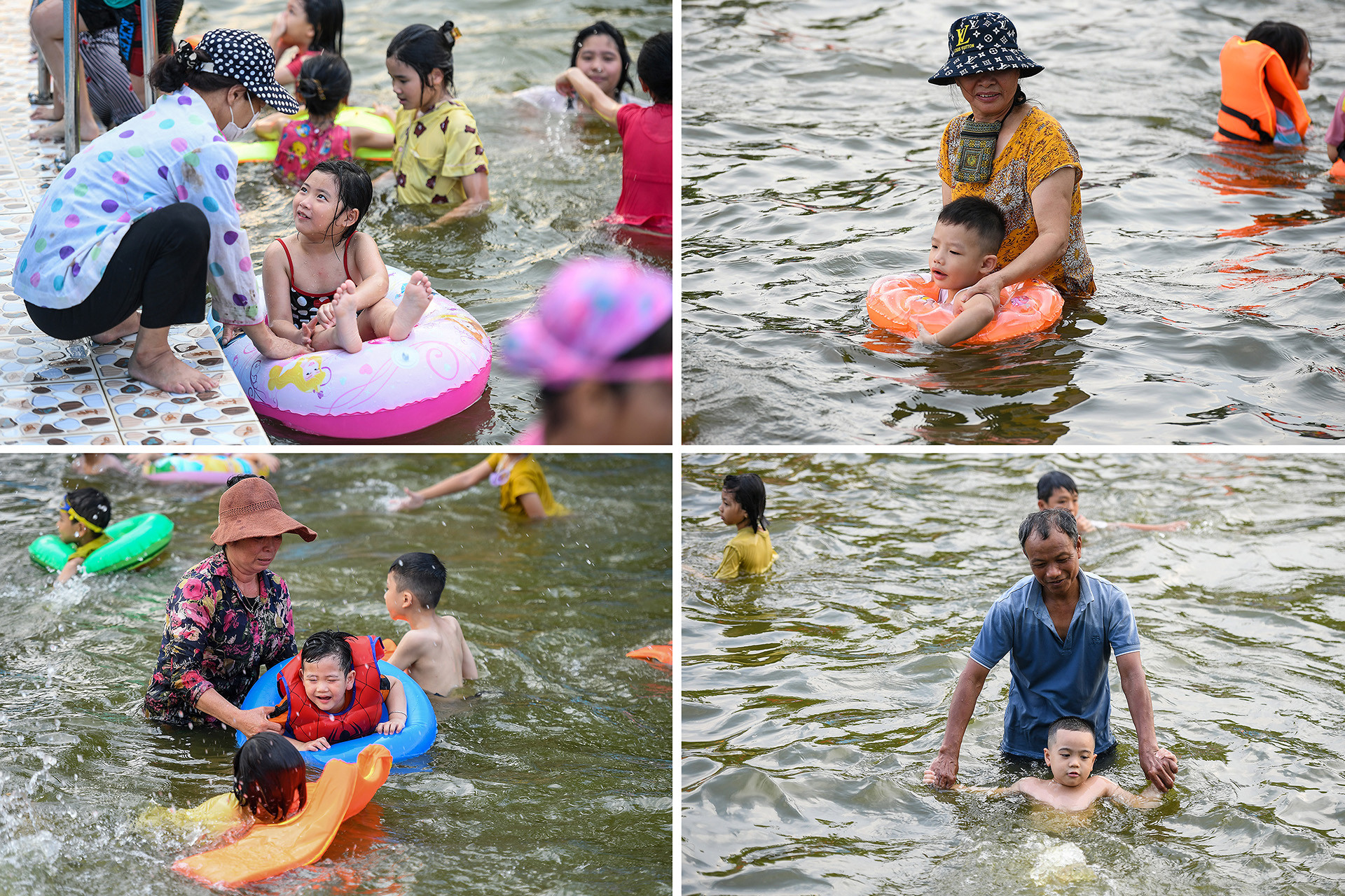 [Ảnh] Biến ao làng thành bể bơi miễn phí cho trẻ ảnh 9