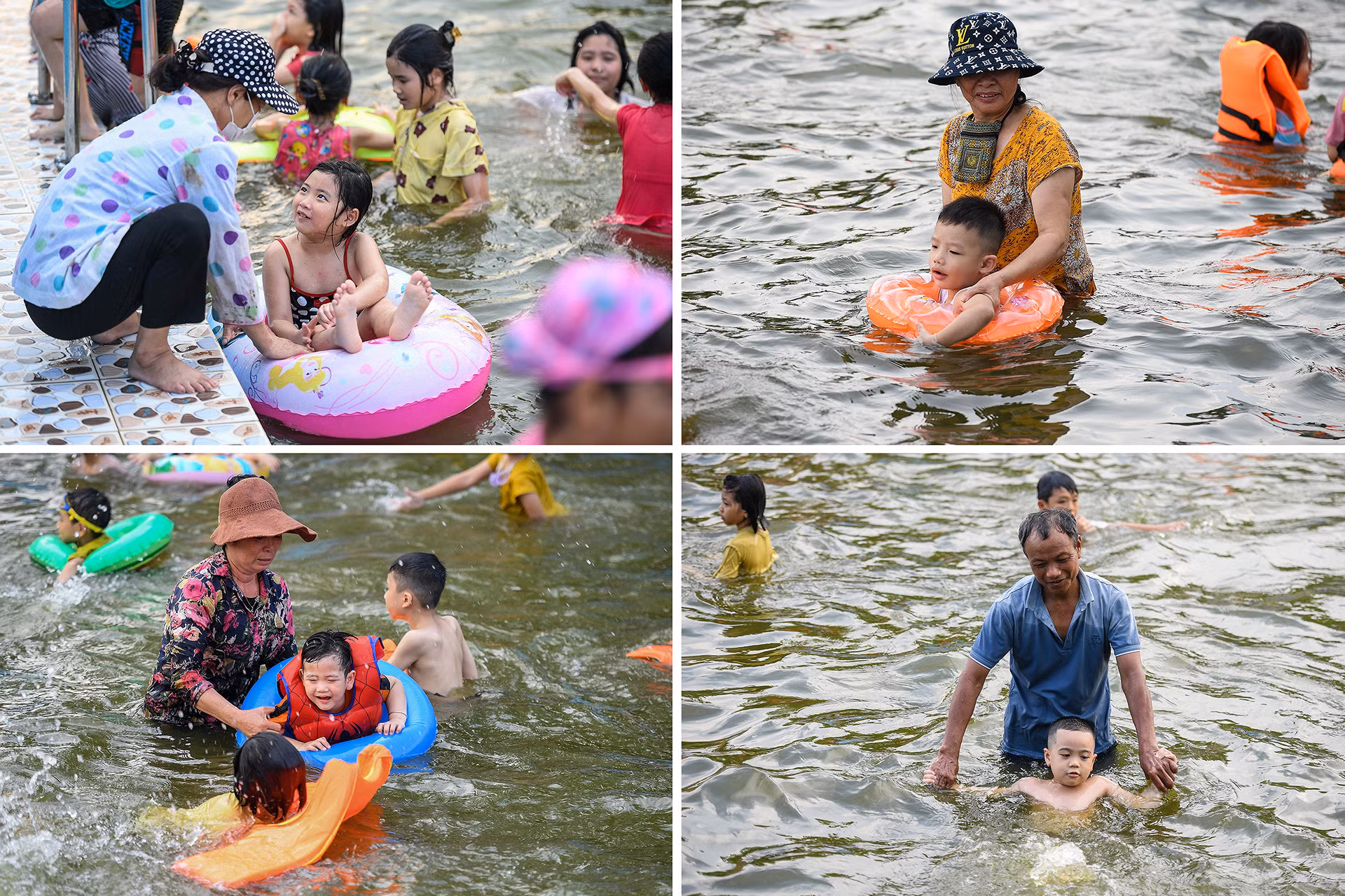 [Ảnh] Biến ao làng thành bể bơi miễn phí cho trẻ ảnh 9