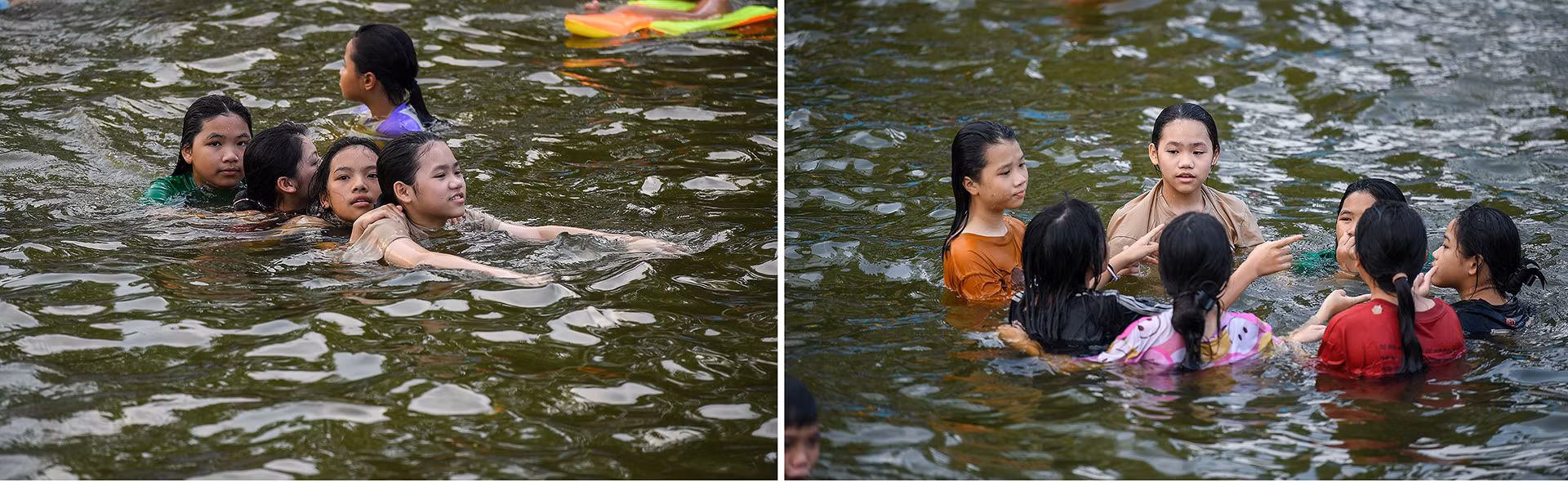 [Ảnh] Biến ao làng thành bể bơi miễn phí cho trẻ ảnh 13