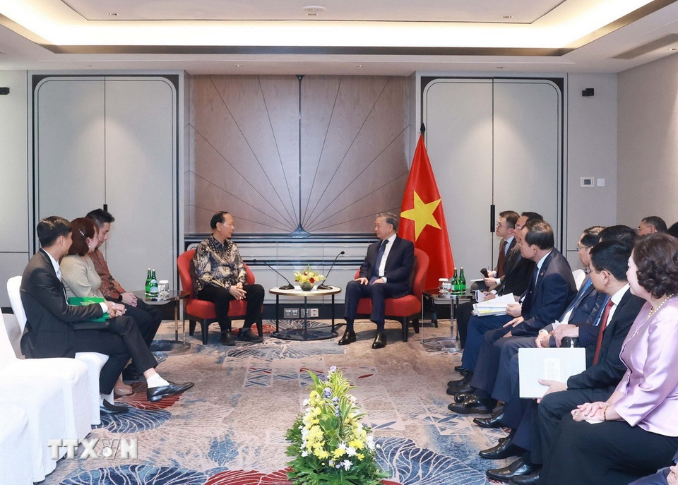 [Ảnh] Tổng Bí thư Tô Lâm tiếp lãnh đạo một số doanh nghiệp của Indonesia ảnh 8