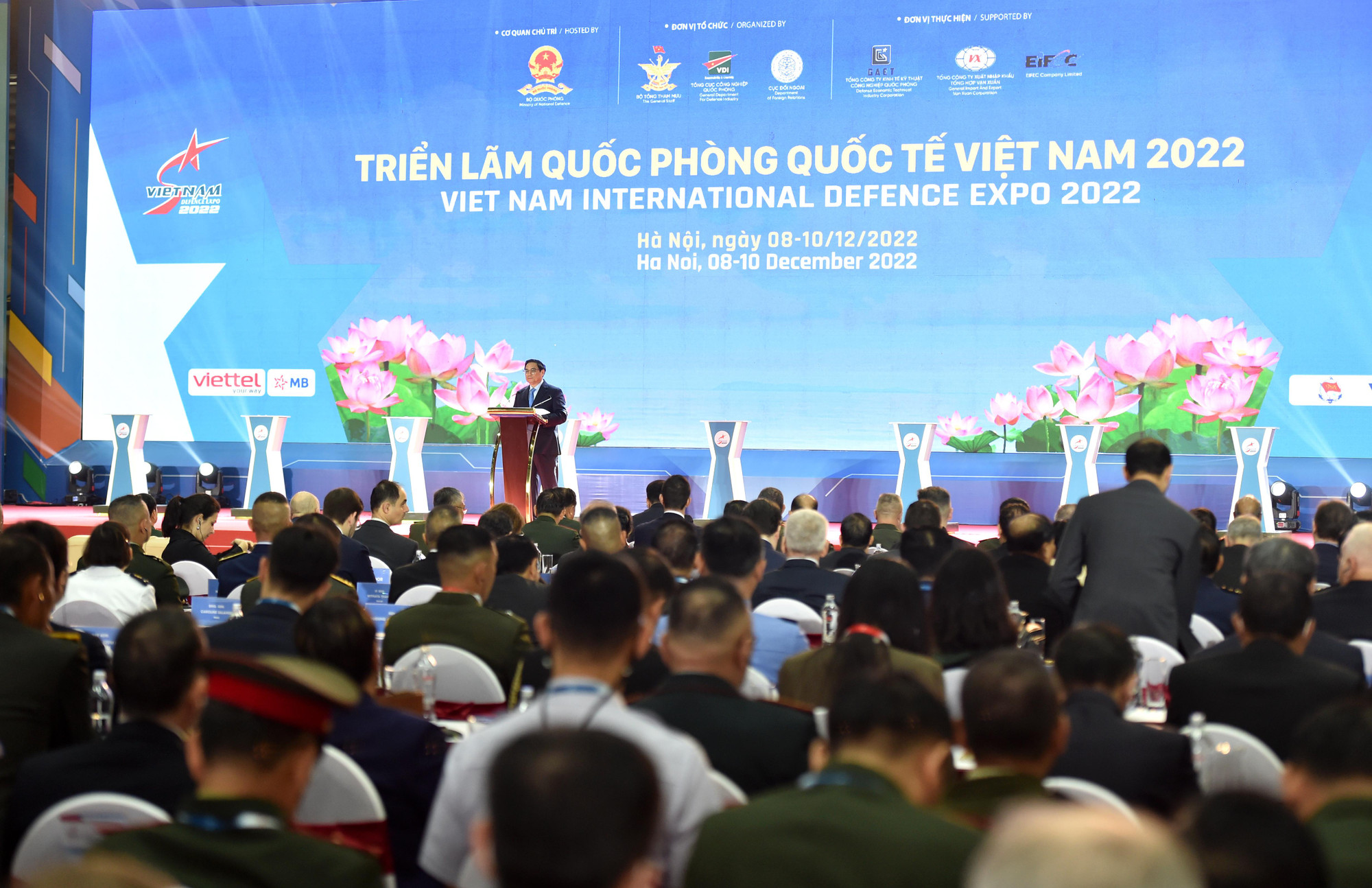 Quang cảnh lễ khai mạc Triển lãm Quốc phòng quốc tế Việt Nam 2022.