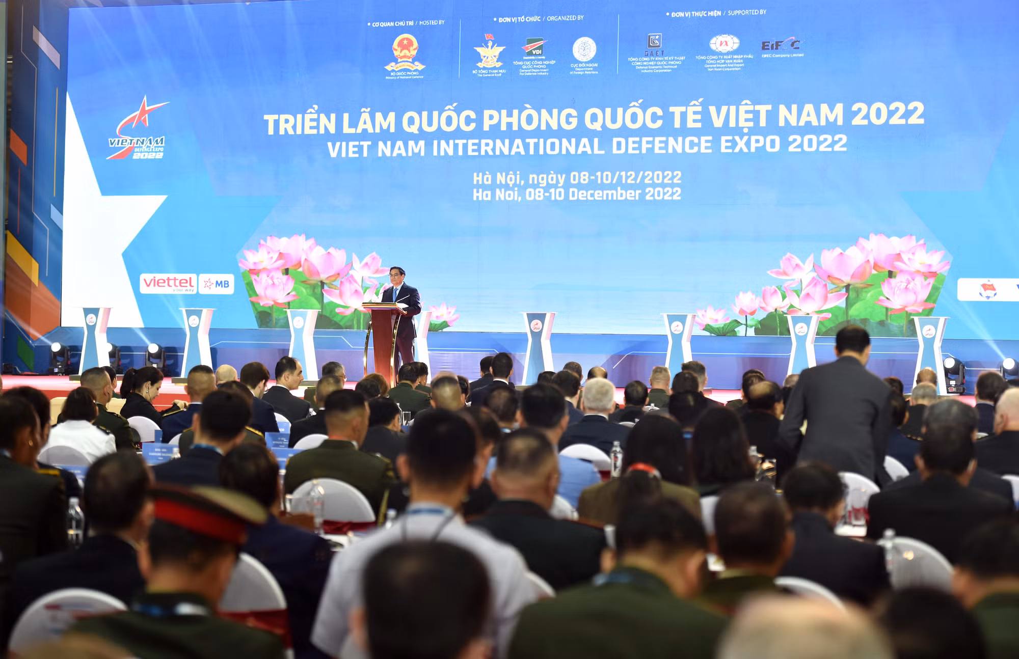 Quang cảnh lễ khai mạc Triển lãm Quốc phòng quốc tế Việt Nam 2022.