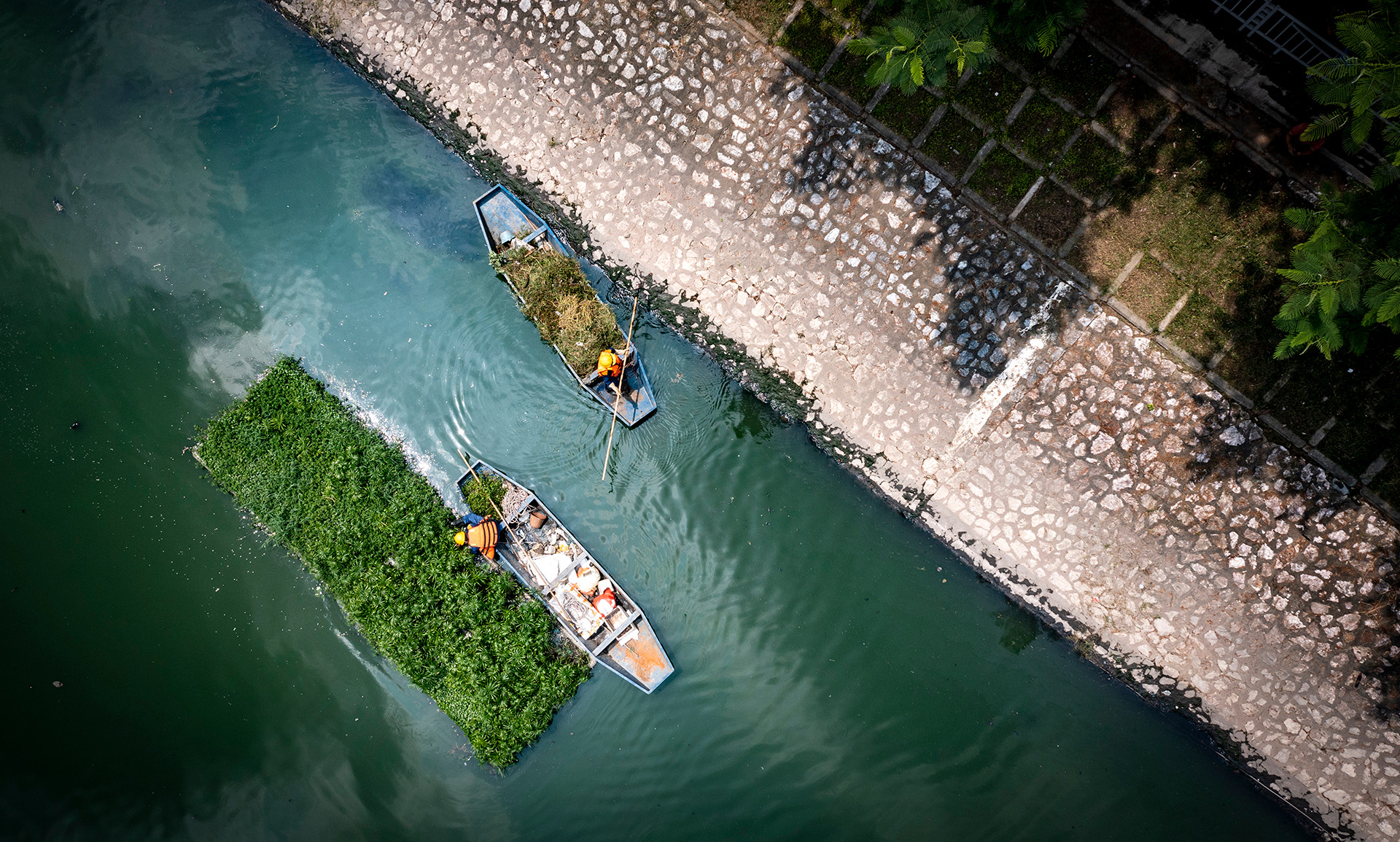 [Ảnh] Những người âm thầm vớt rác trên sông, hồ Hà Nội ảnh 14