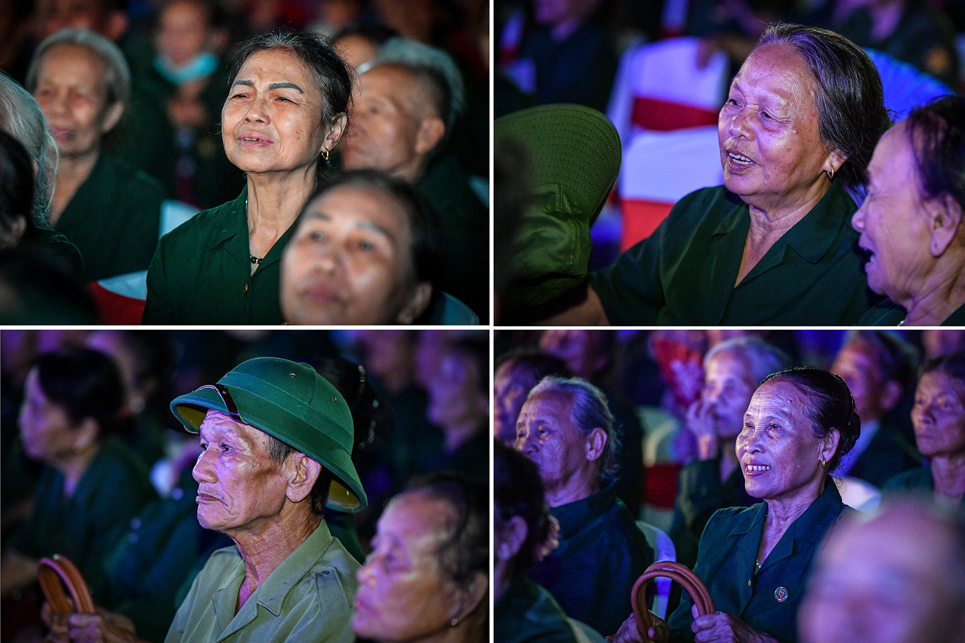 Những cựu chiến binh đã không giấu nổi cảm xúc bồi hồi, những giọt nước mắt đã rơi khi xem chương trình.