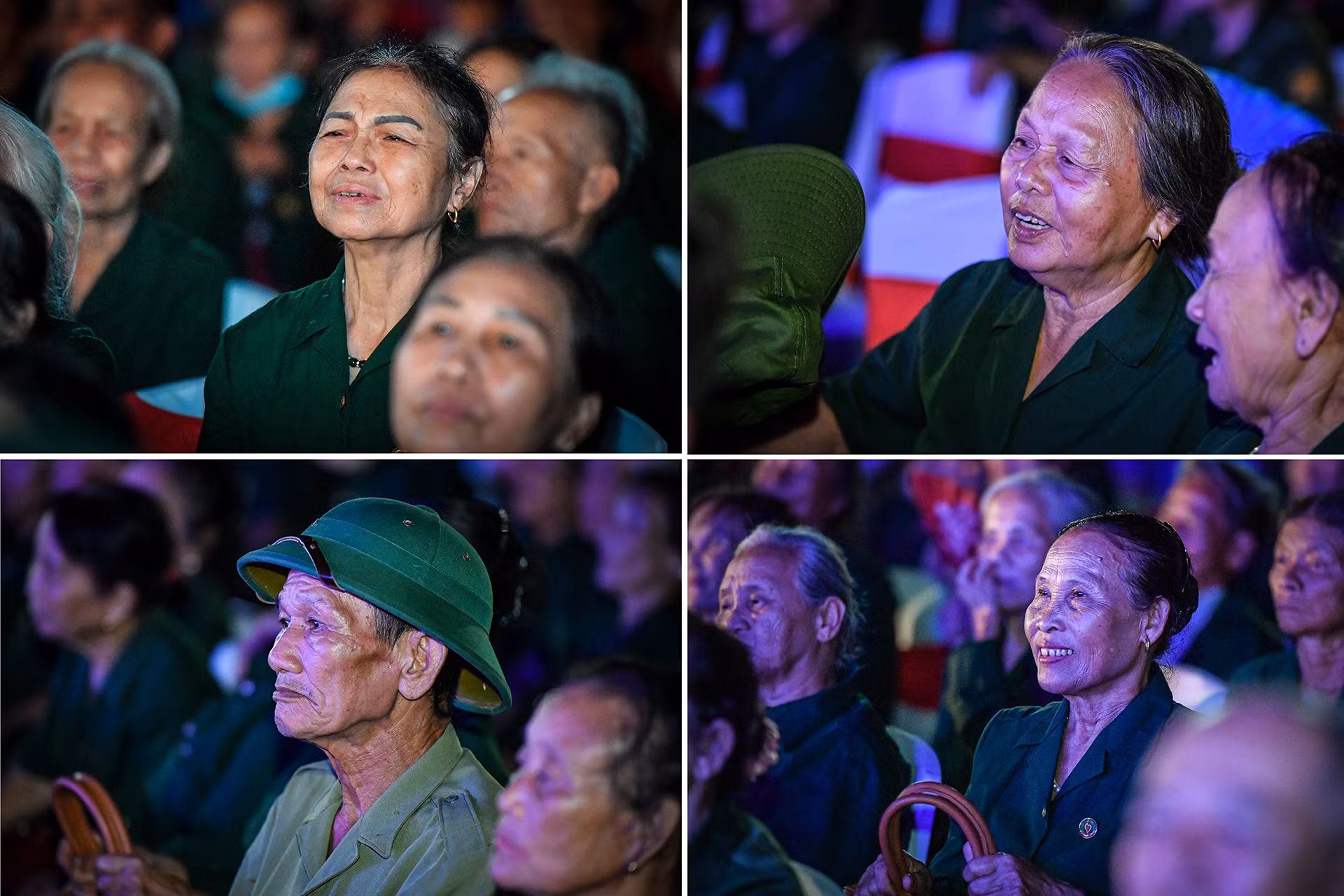 Những cựu chiến binh đã không giấu nổi cảm xúc bồi hồi, những giọt nước mắt đã rơi khi xem chương trình.