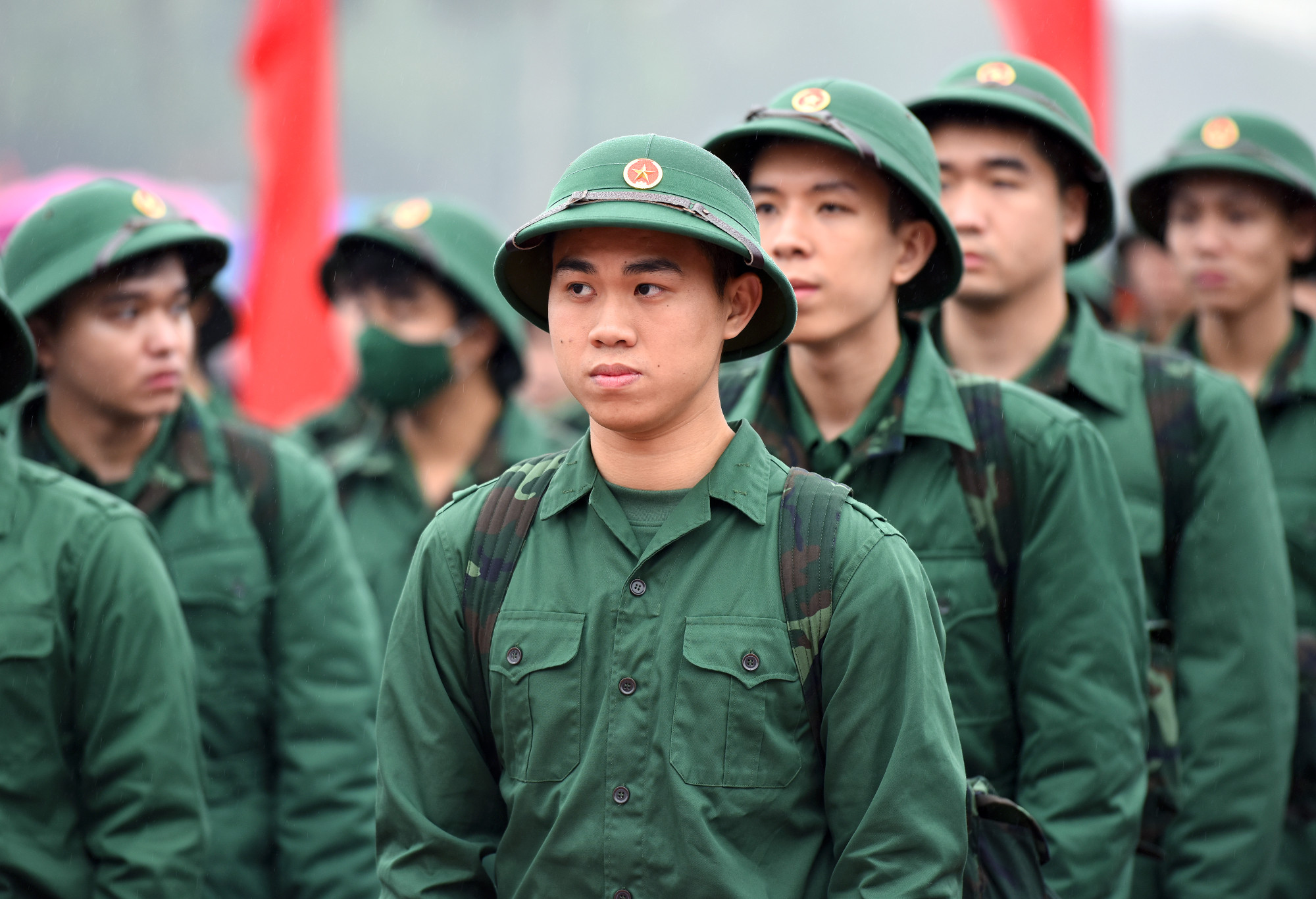 Các tân binh đều bày tỏ quyết tâm hoàn thành nhiệm vụ trong thời gian thực hiện nghĩa vụ quân sự.
