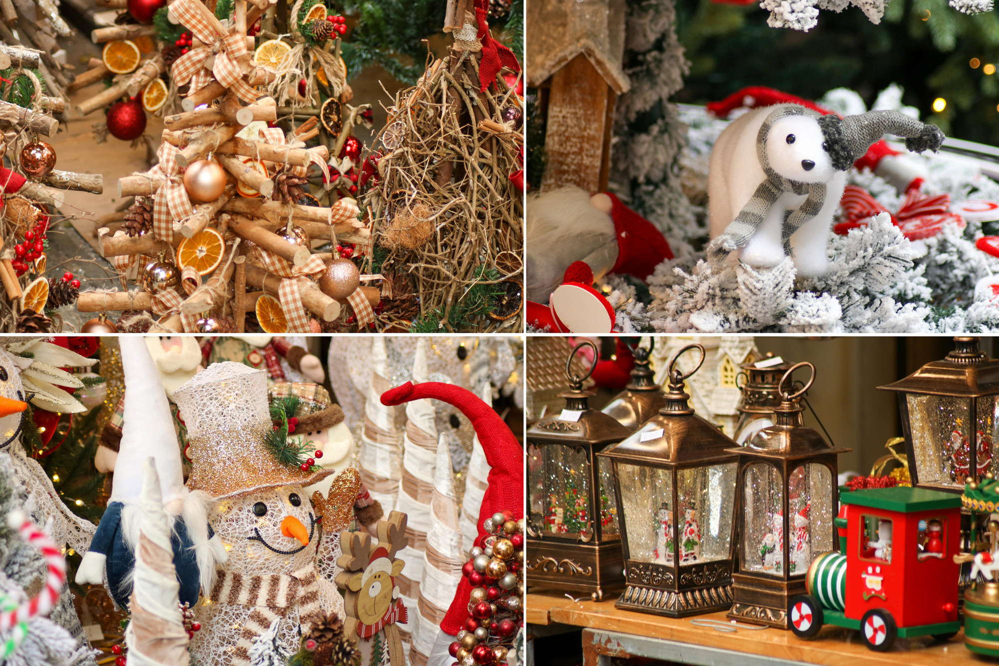 Tại đây, rất nhiều đồ trang trí đa dạng từ kích thước cho đến màu sắc được bày bán, làm cho con phố trở nên lung linh rực rỡ kể cả vào ban ngày.