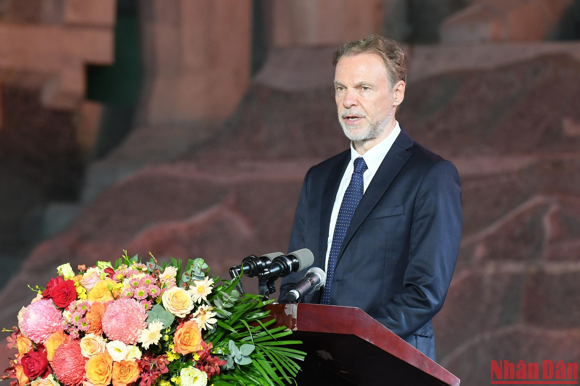 Trưởng đại diện UNESCO tại Việt Nam Christian Manhart phát biểu tại buổi lễ.