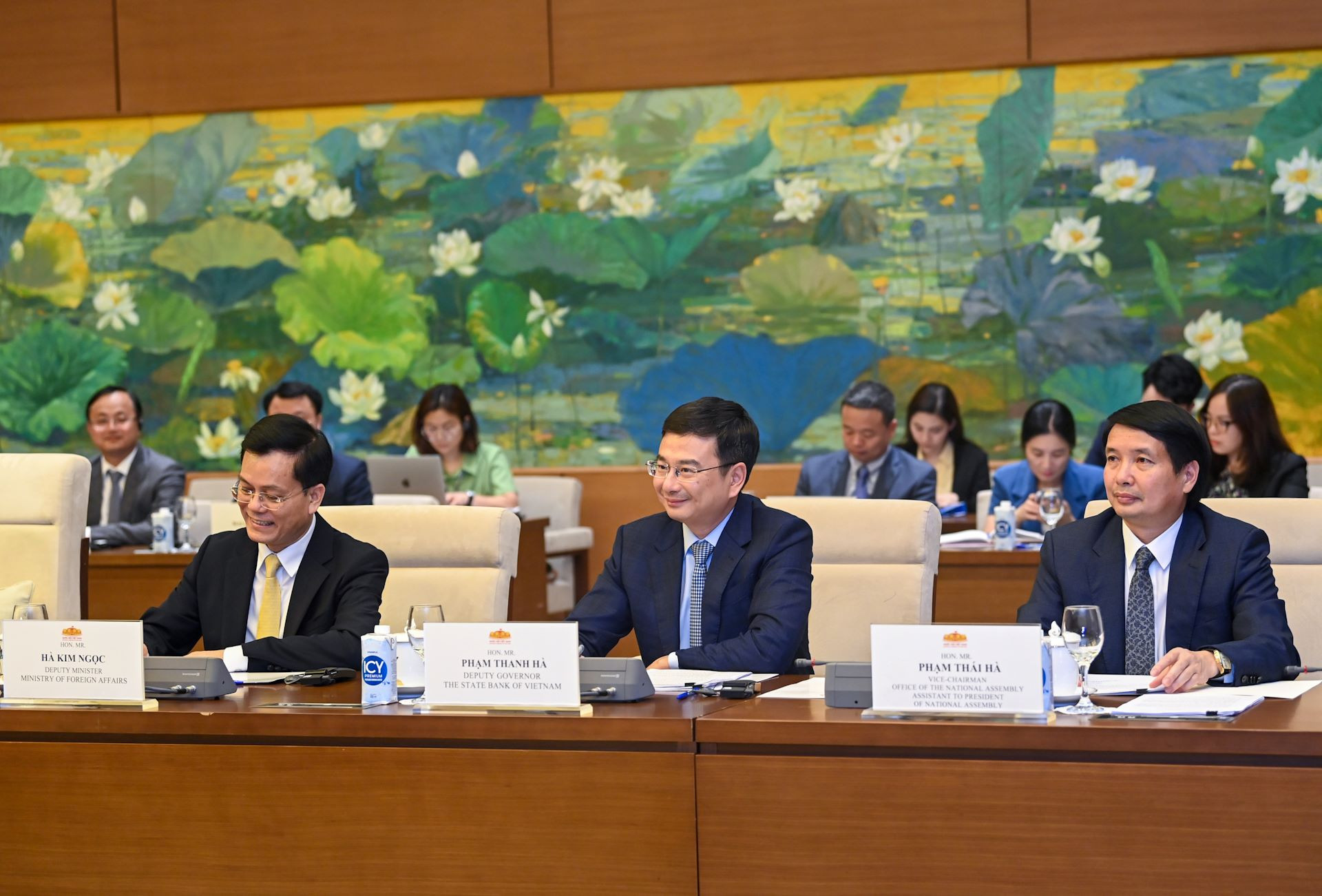 Đại diện lãnh đạo các Bộ, ngành và các đại biểu Việt Nam dự buổi tiếp.