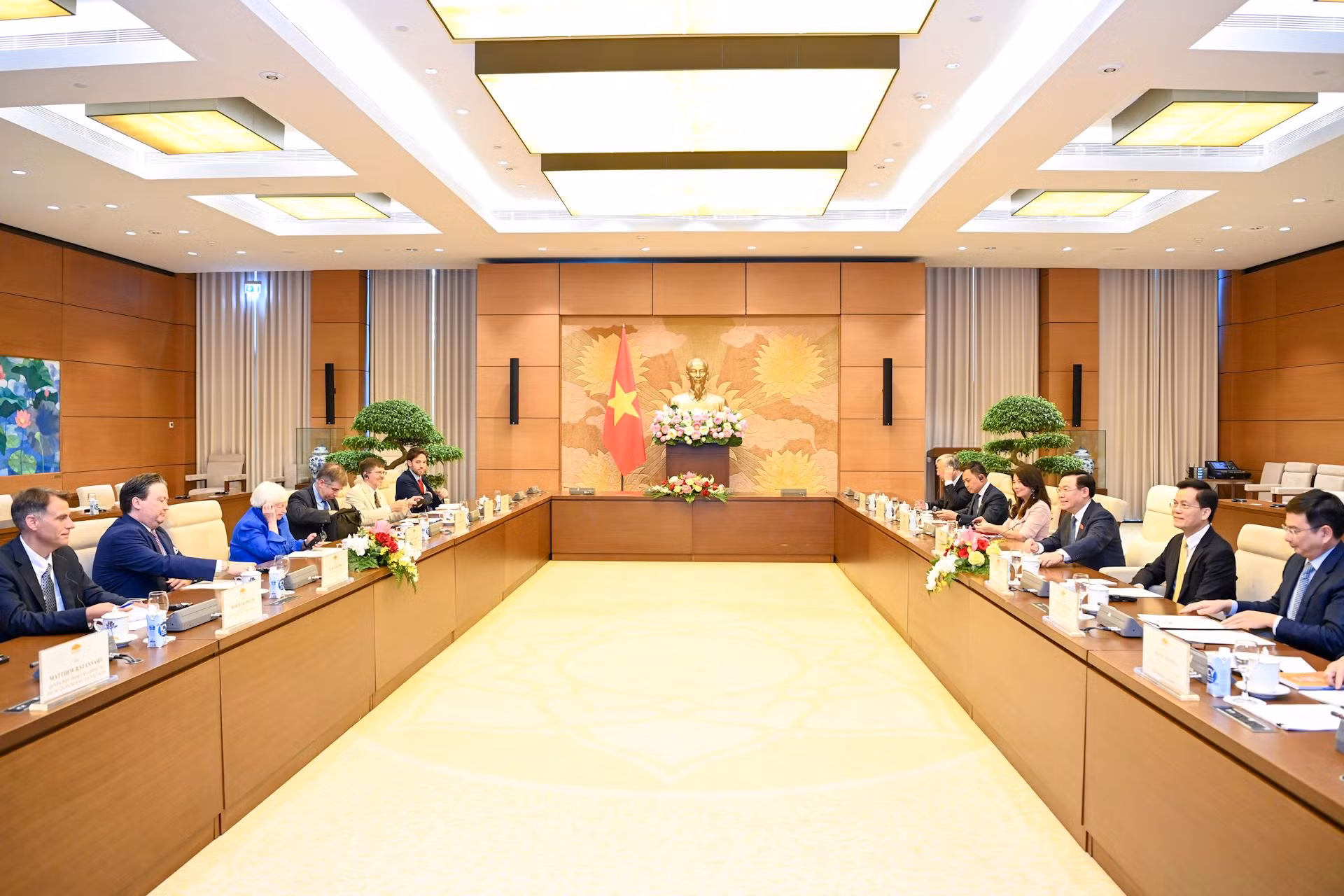 Quang cảnh buổi tiếp tại Nhà Quốc hội.