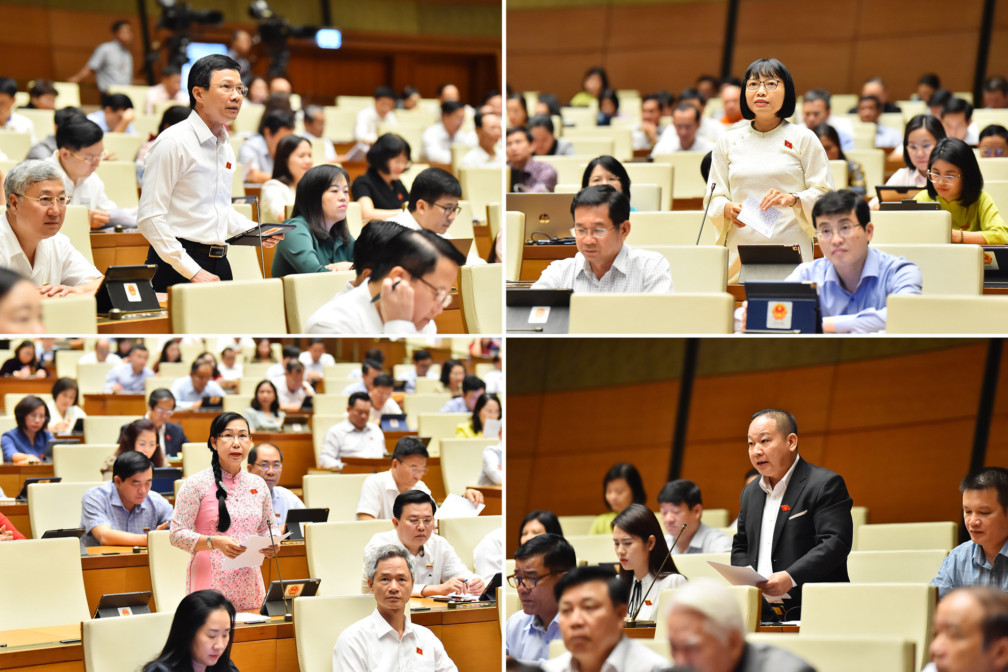 Tại phiên thảo luận, các đại biểu Quốc hội đã có nhiều ý kiến tâm huyết về kết quả thực hiện kế hoạch phát triển kinh tế-xã hội và ngân sách nhà nước năm 2023, tình hình thực hiện kế hoạch phát triển kinh tế-xã hội và ngân sách nhà nước những tháng đầu năm 2024; Kết quả thực hiện các mục tiêu quốc gia về bình đẳng giới năm 2023 và Công tác thực hành tiết kiệm, chống lãng phí năm 2023.