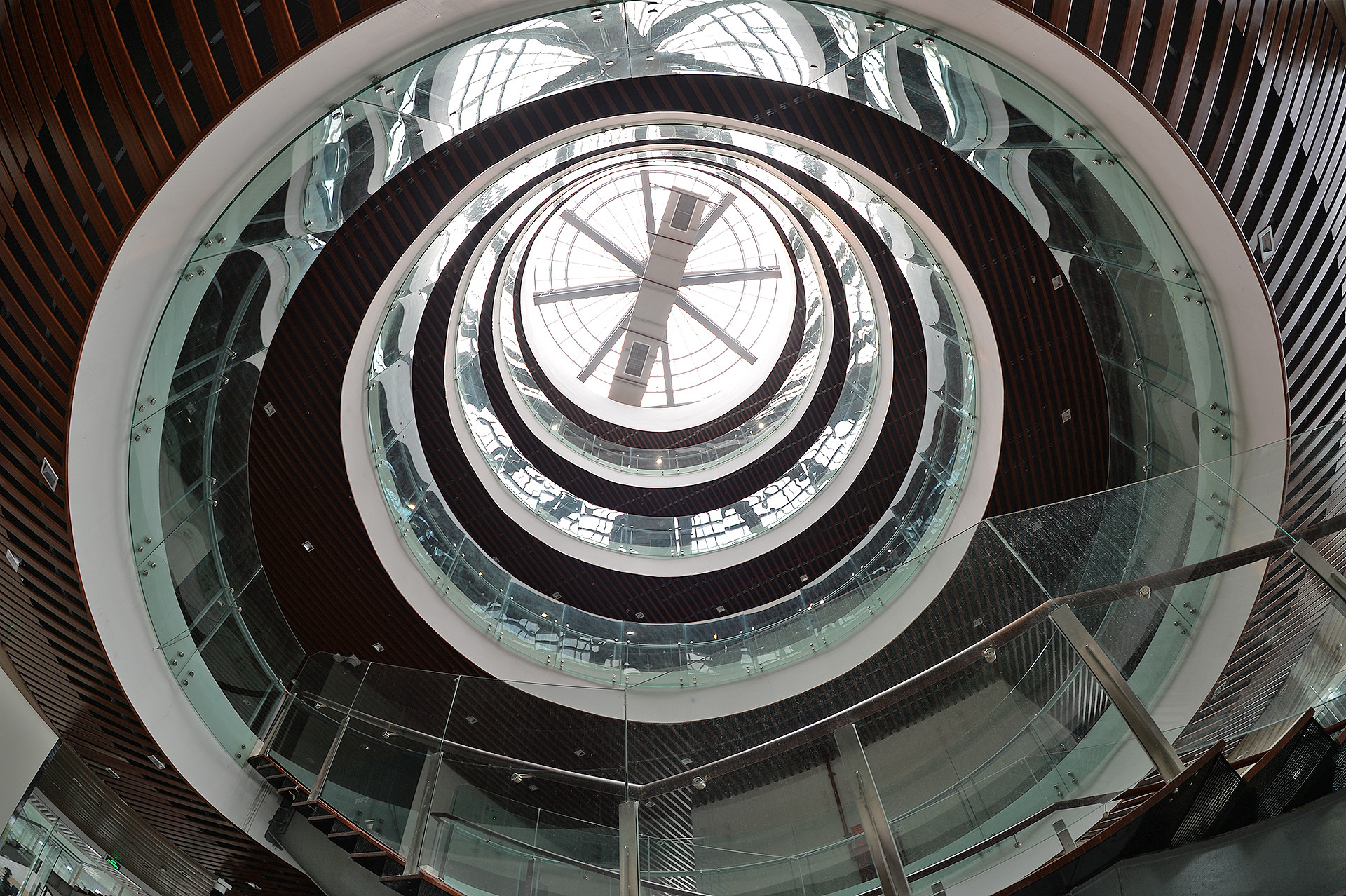 Thiết kế mái vòm với các đường nét hiện đại, trẻ trung bên trong khu A.