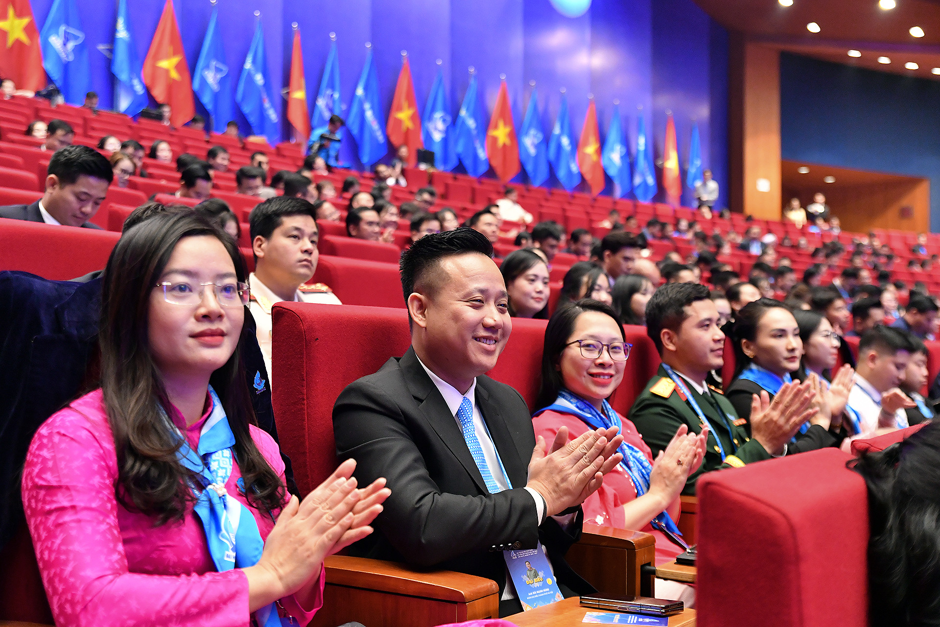 Các thành viên đoàn đại biểu thanh niên thành phố Hà Nội tại Đại hội.