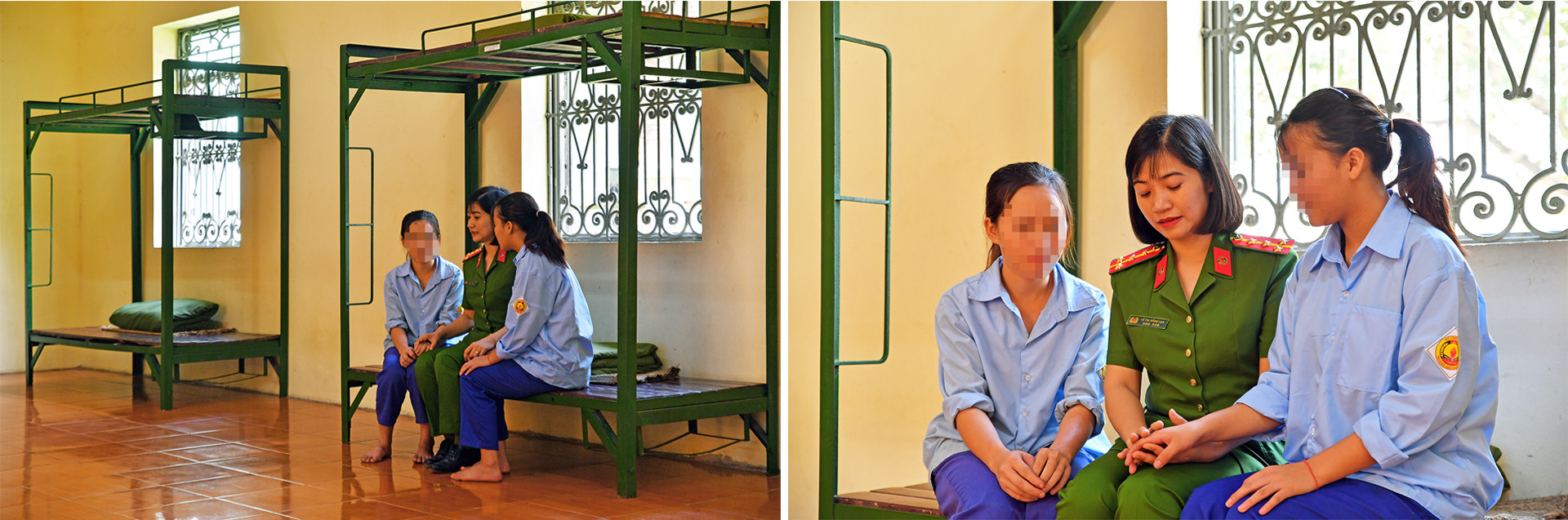 "Trước khi vào trường, do môi trường xấu, nhiều em gái rơi vào tình trạng bất cần, thậm chí giữ vai trò cầm đầu trong những đường dây bất hảo. Tuy nhiên, khi đến với ngôi trường này, không ít trường hợp lại trở nên tự ti, mặc cảm và sợ hãi chính bản thân. Vì vậy, tôi luôn nhẹ nhàng khuyên nhủ, gợi mở ra hướng đi để các em tìm lại sự thiện lương đã vô tình bỏ quên ở một góc nào đó của trái tim", cô giáo quê Ninh Bình nói.