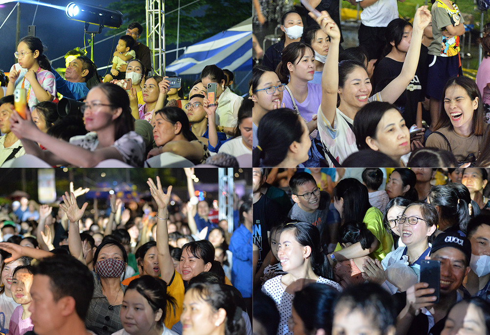 Càng về cuối, Đêm nhạc hội càng thu hút nhiều người dân địa phương đến chung vui.