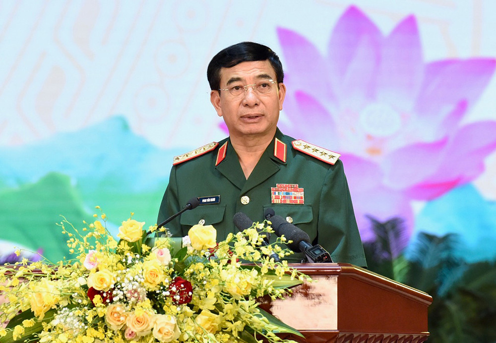 Đại tướng, Bộ trưởng Quốc phòng Phan Văn Giang phát biểu.