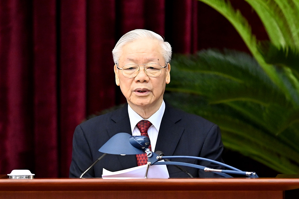 Tổng Bí thư Nguyễn Phú Trọng phát biểu khai mạc hội nghị.