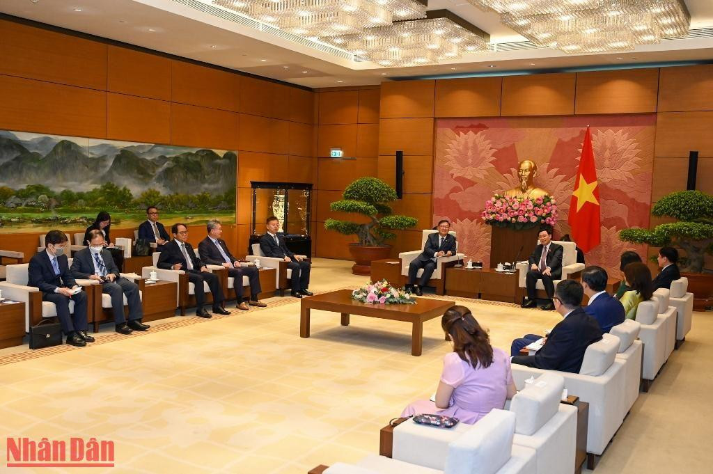 Quang cảnh buổi tiếp tại Nhà Quốc hội.