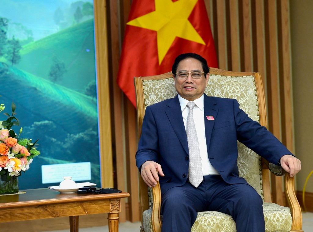 Thủ tướng Phạm Minh Chính phát biểu tại buổi tiếp.