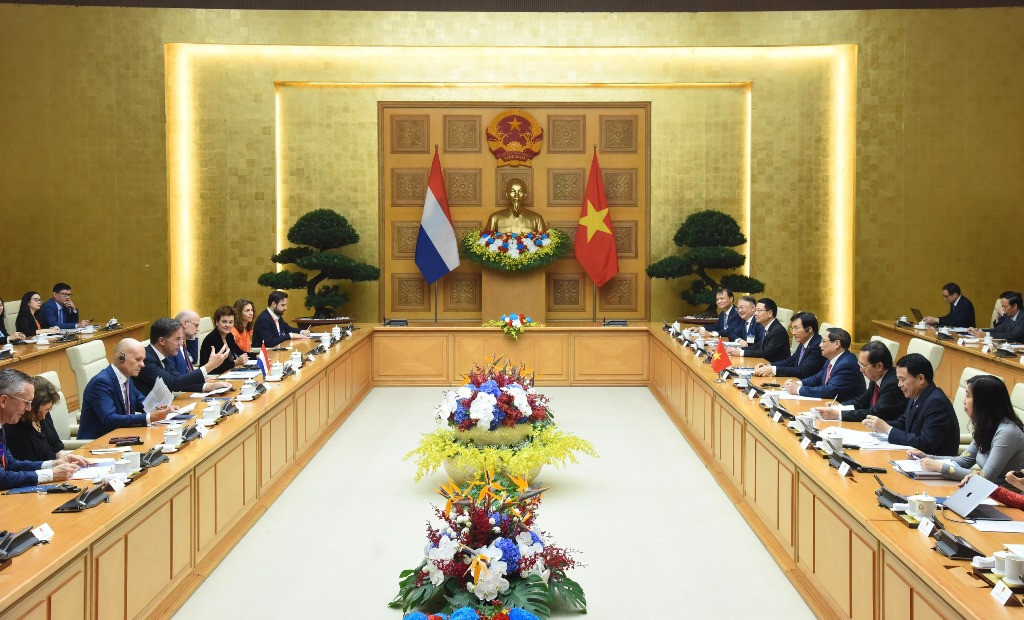 [Ảnh] Thủ tướng Phạm Minh Chính chủ trì Lễ đón Thủ tướng Hà Lan Mark Rutte ảnh 12