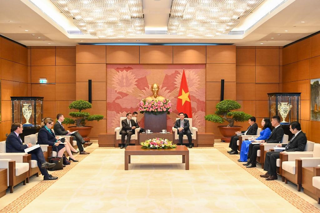 Quang cảnh buổi tiếp tại Nhà Quốc hội.