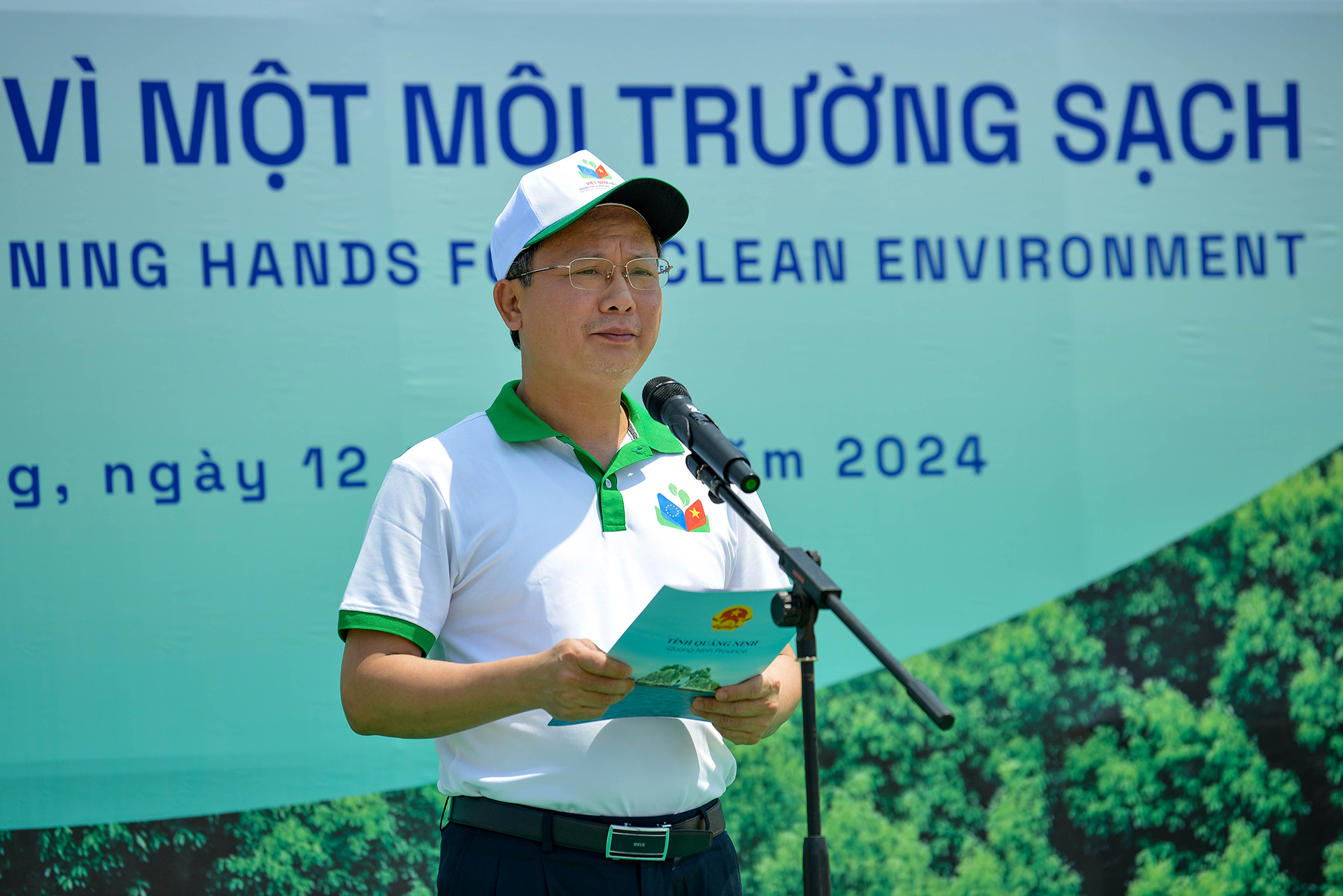 Chủ tịch UBND tỉnh Quảng Ninh Cao Tường Huy phát biểu tại sự kiện.