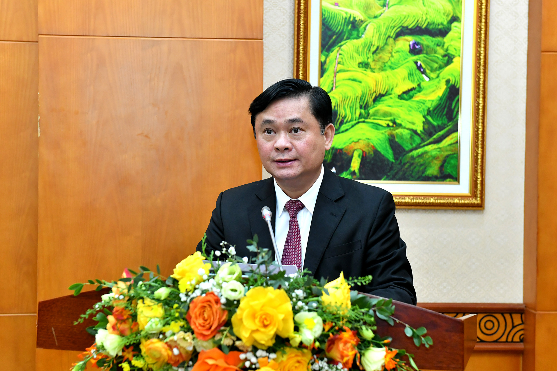 Phó Trưởng Ban Thường trực Ban Kinh tế Trung ương Thái Thanh Quý phát biểu tại buổi làm việc.