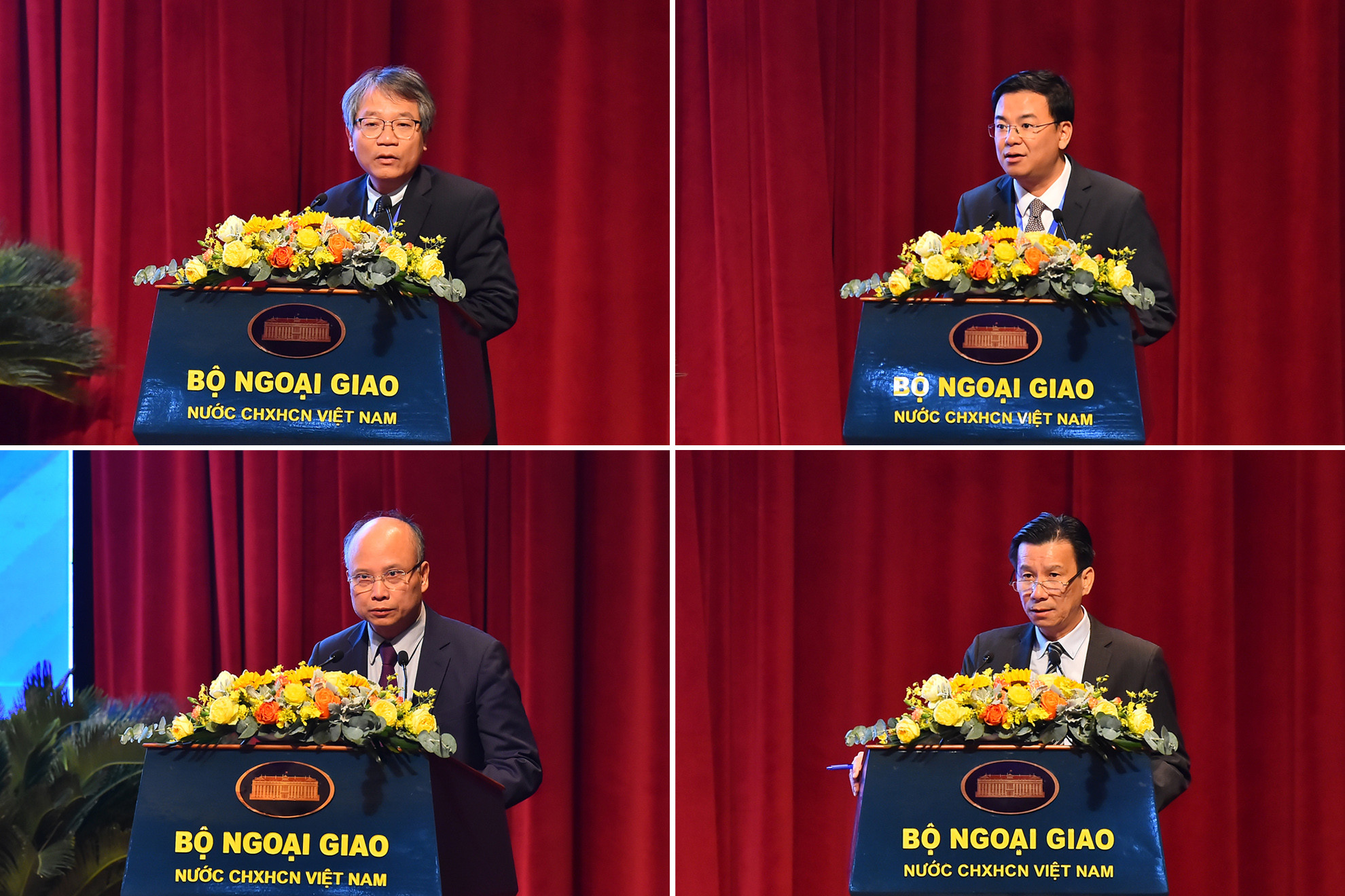 Đại sứ, trưởng các cơ quan đại diện Việt Nam ở nước ngoài trình bày tham luận tại phiên họp. Đại sứ, trưởng các cơ quan đại diện Việt Nam ở nước ngoài trình bày tham luận tại phiên họp.