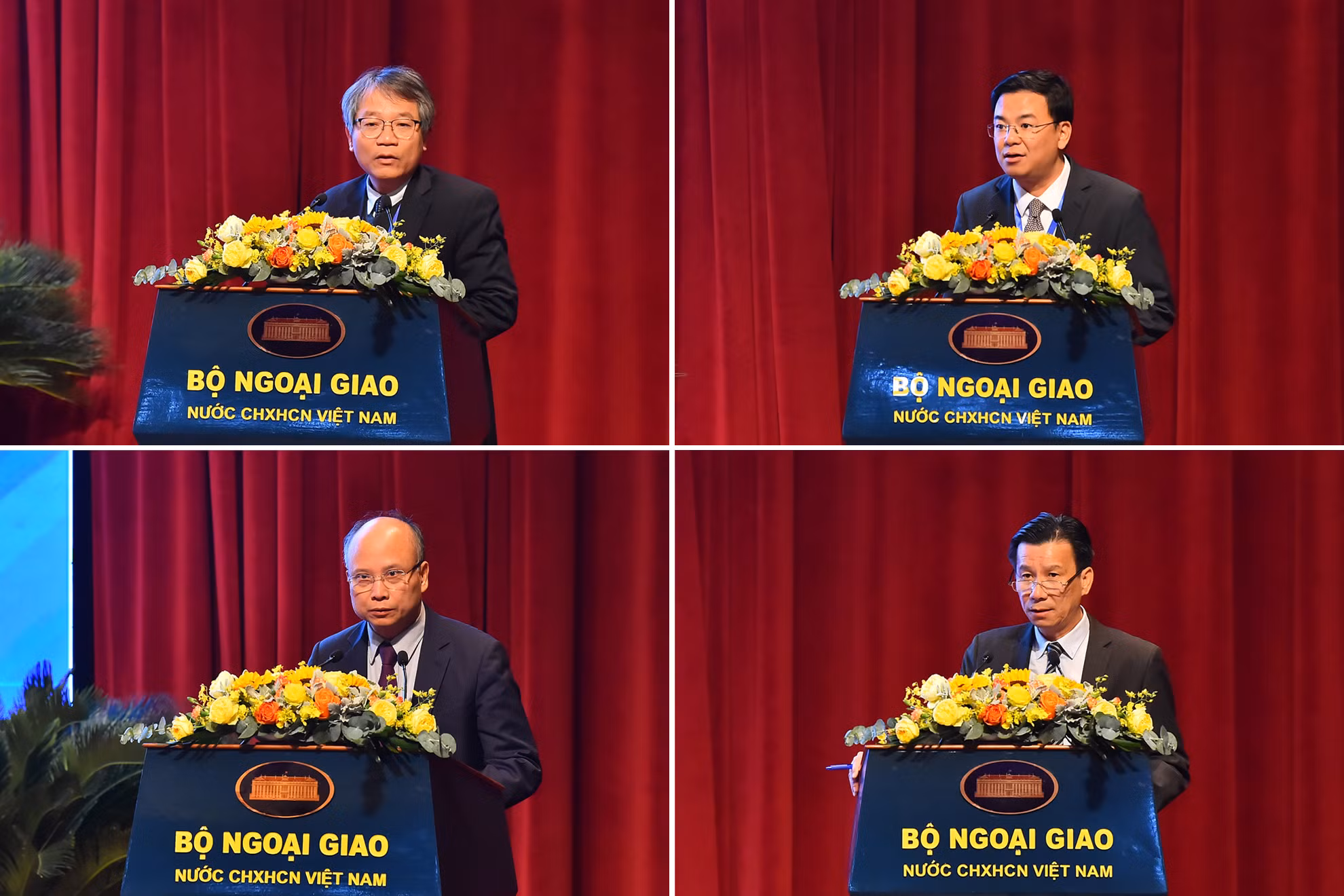 Đại sứ, trưởng các cơ quan đại diện Việt Nam ở nước ngoài trình bày tham luận tại phiên họp.